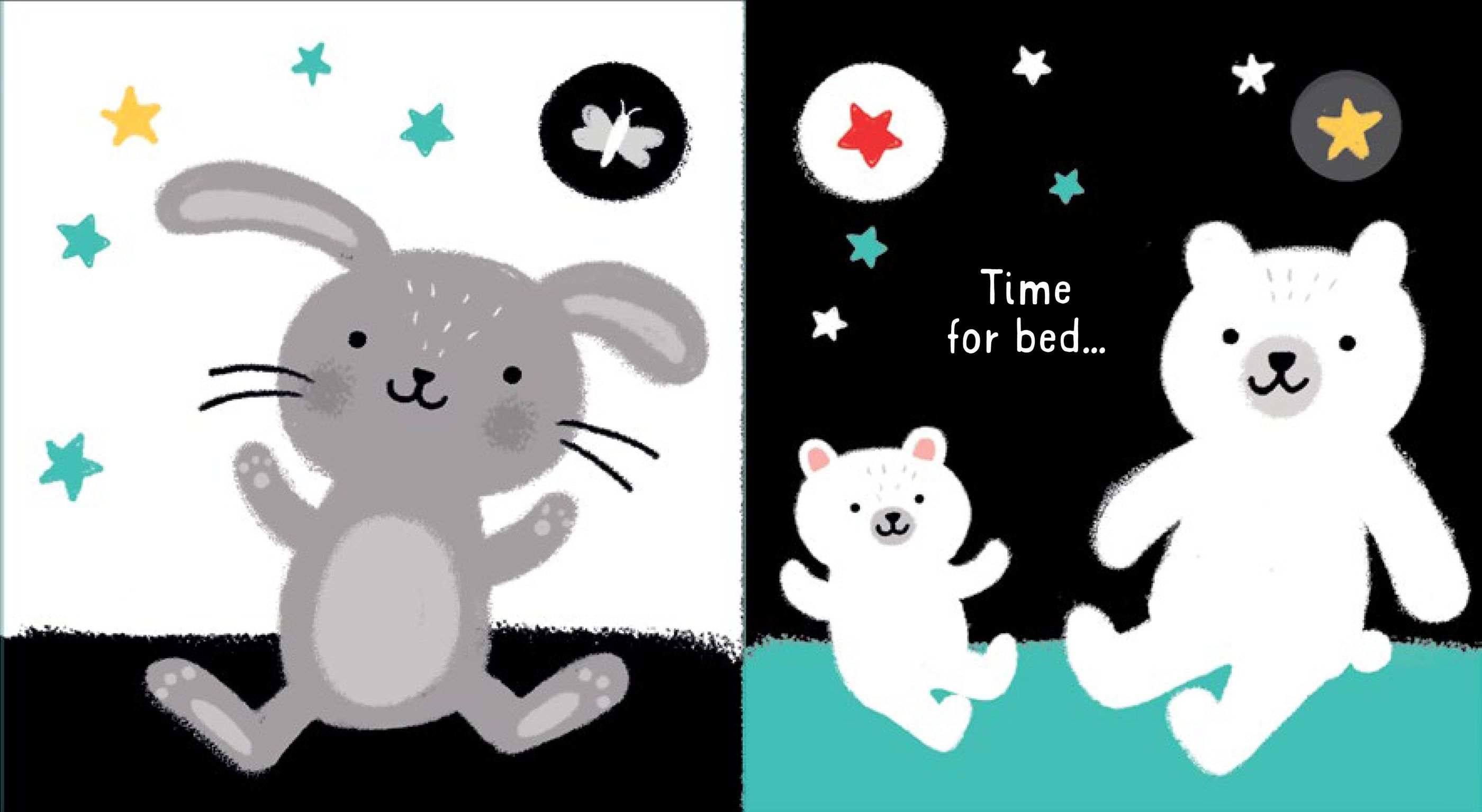 usborne baby's black and white books: bedtime