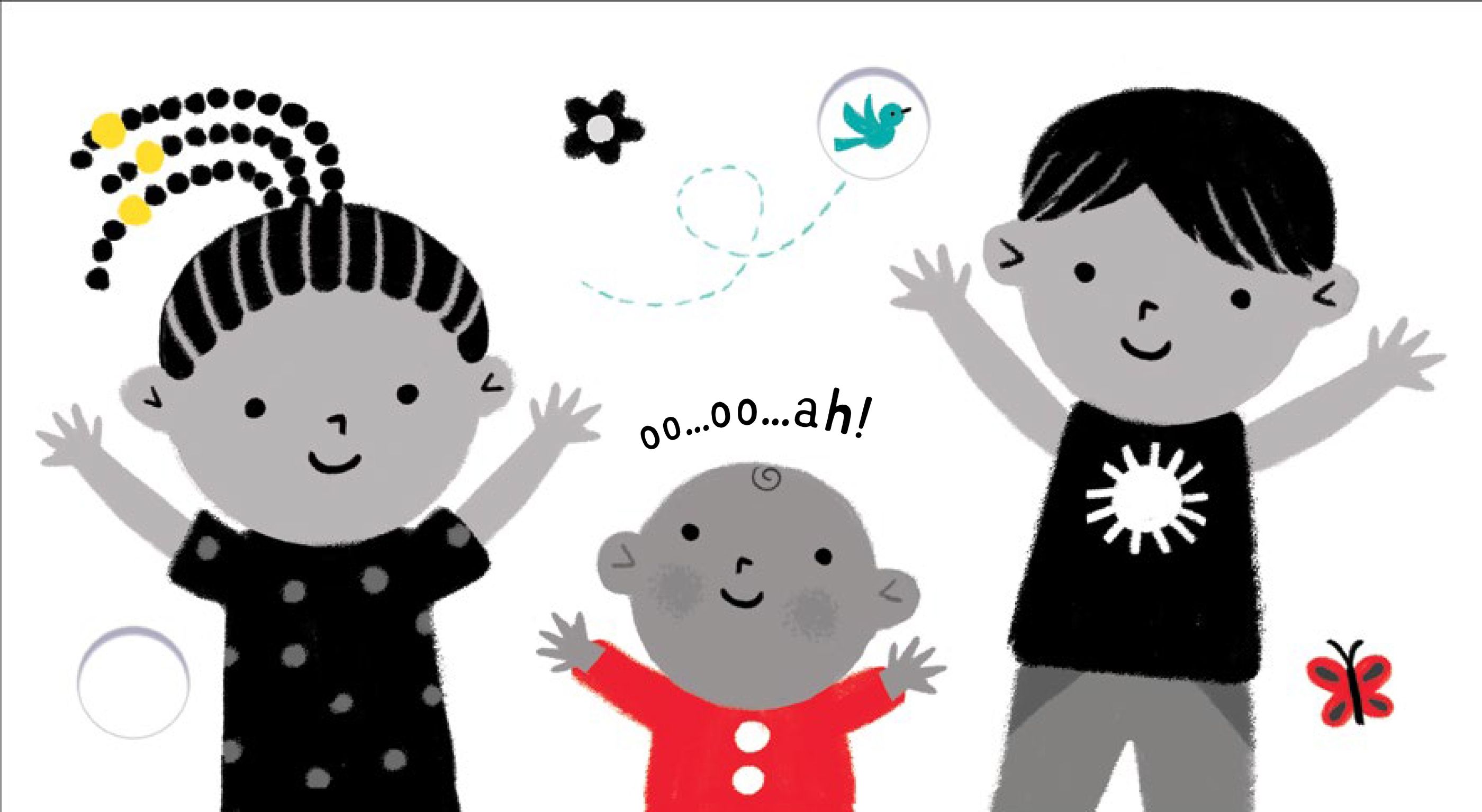 usborne baby's black and white books: hello!