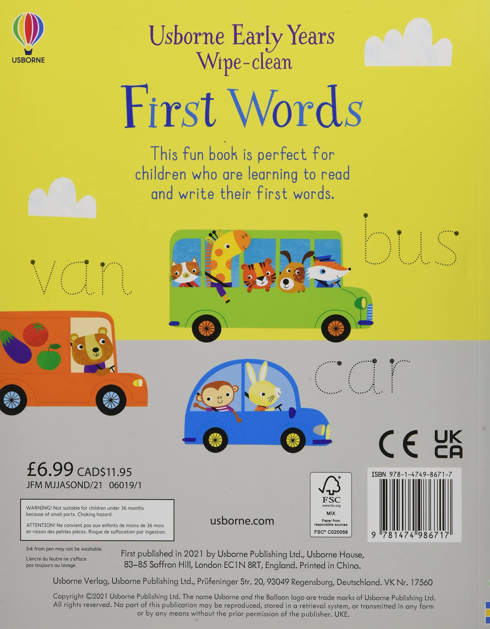 usborne early years wipe-clean: first words