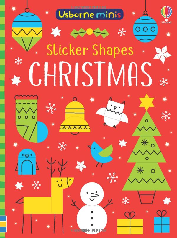 usborne minis: sticker shapes christmas