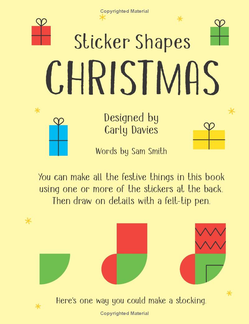usborne minis: sticker shapes christmas