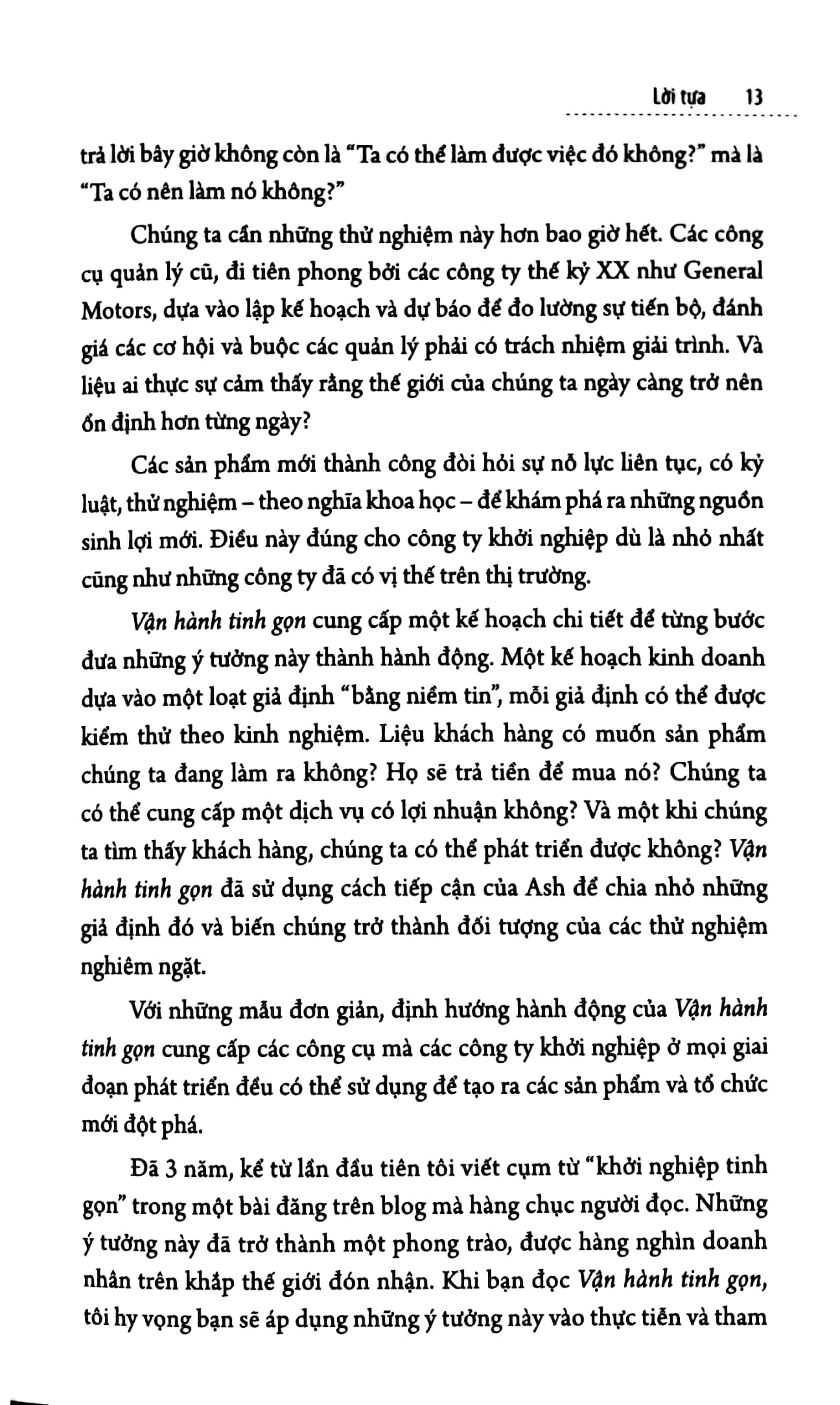 vận hành tinh gọn