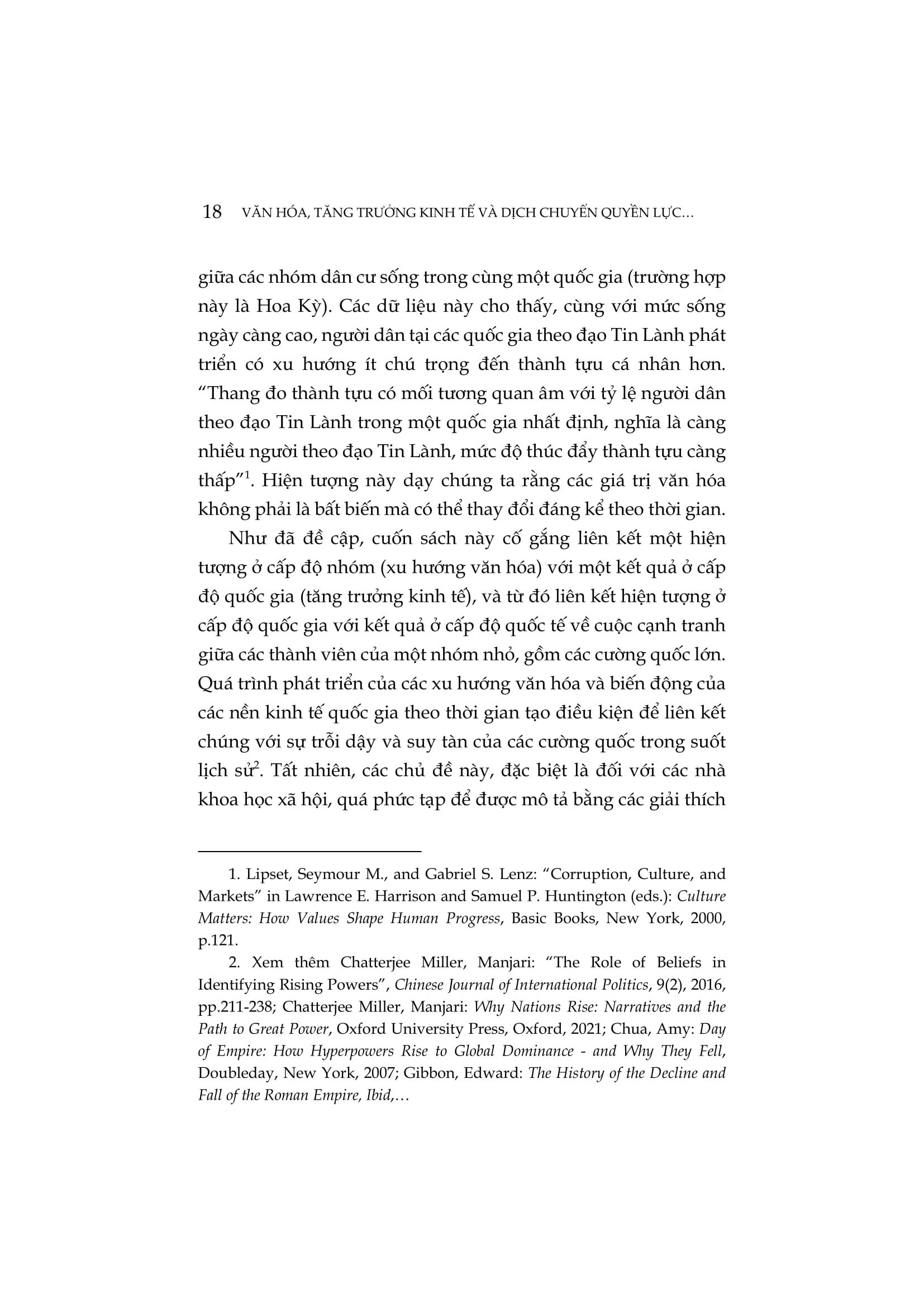 Văn Hóa, Tăng Trưởng Kinh Tế Và Dịch Chuyển Quyền Lực Giữa Các Quốc Gia - Sự Cạnh Tranh Giữa Hoa Kỳ Và Trung Quốc