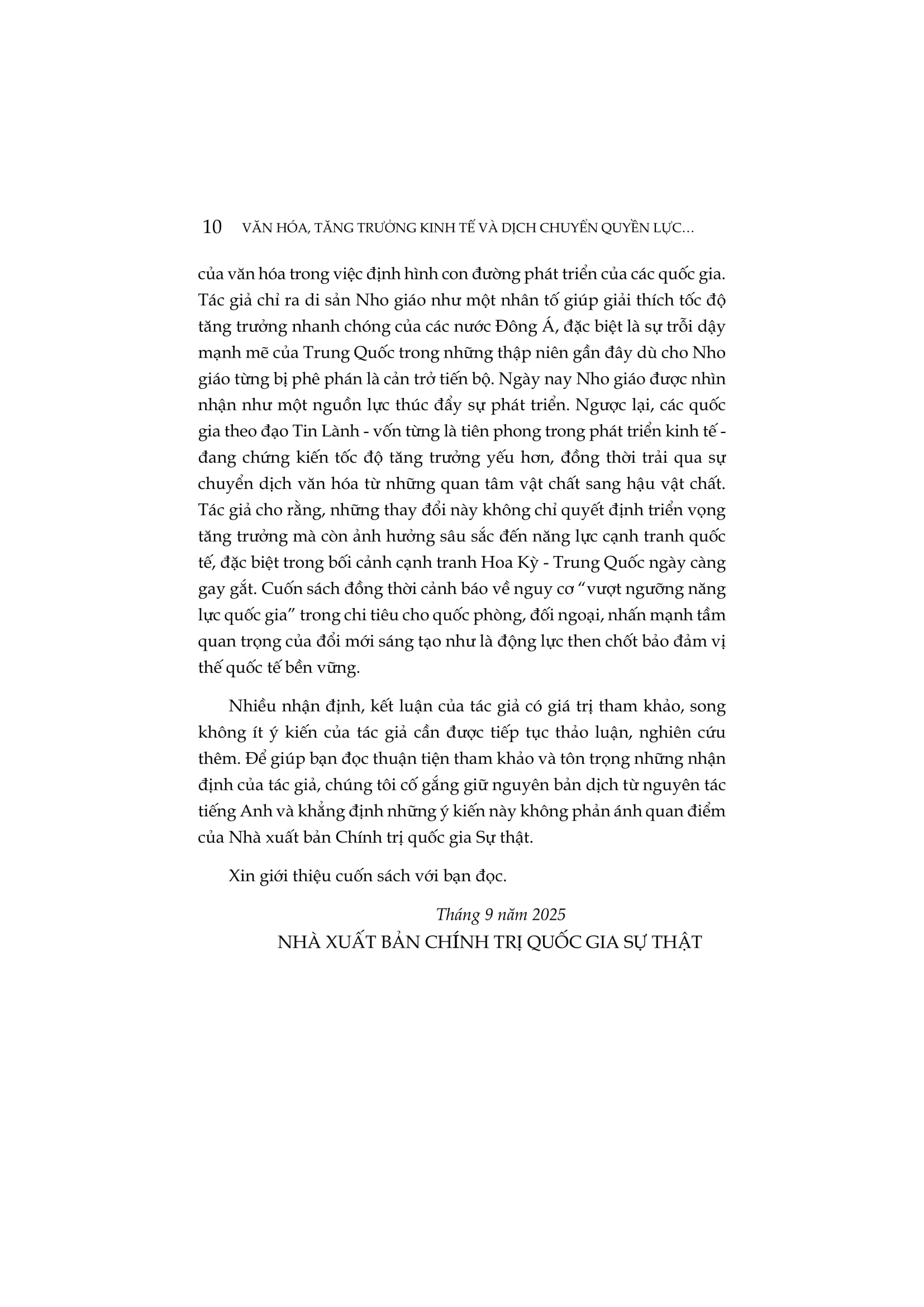 Văn Hóa, Tăng Trưởng Kinh Tế Và Dịch Chuyển Quyền Lực Giữa Các Quốc Gia - Sự Cạnh Tranh Giữa Hoa Kỳ Và Trung Quốc
