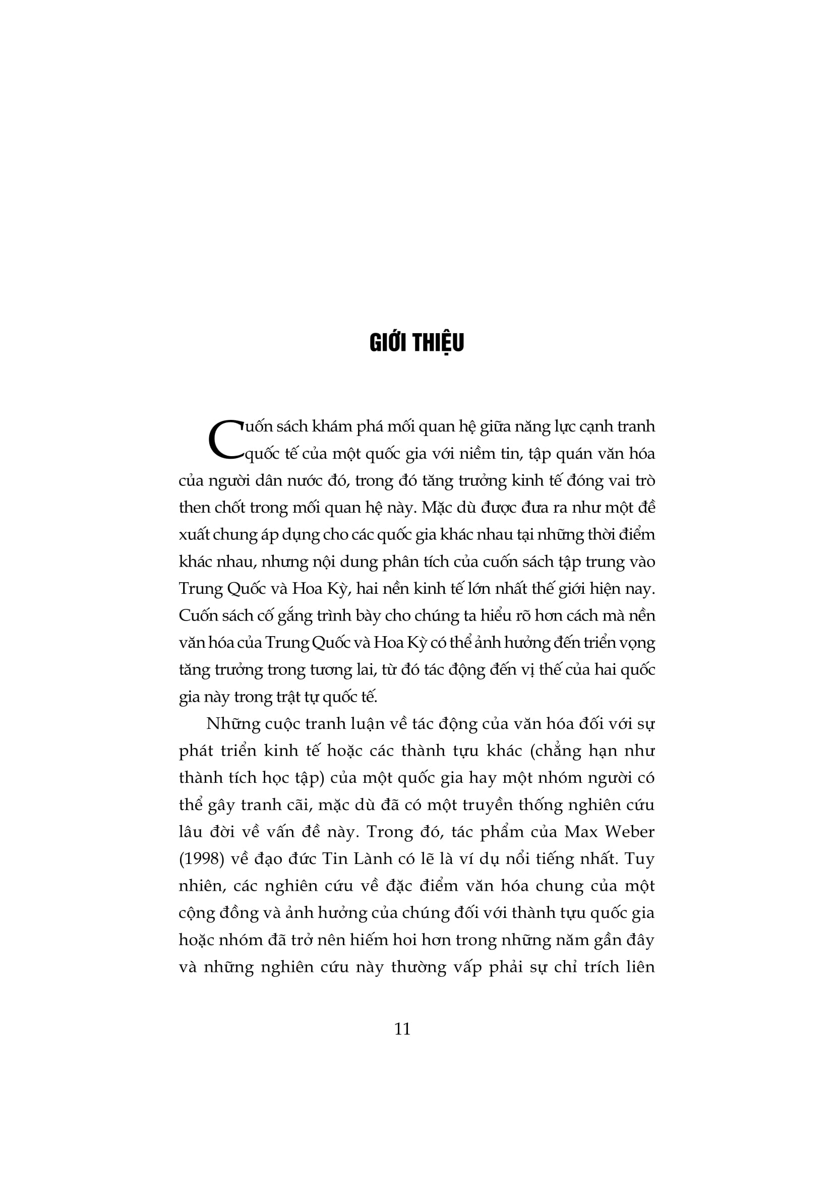 Văn Hóa, Tăng Trưởng Kinh Tế Và Dịch Chuyển Quyền Lực Giữa Các Quốc Gia - Sự Cạnh Tranh Giữa Hoa Kỳ Và Trung Quốc