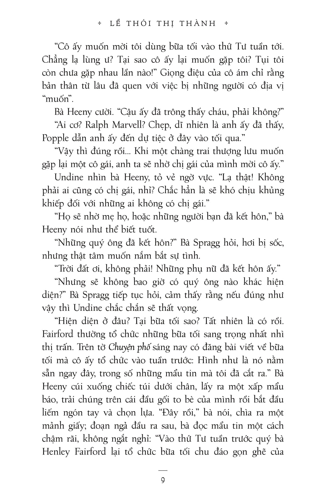 văn học kinh điển - lề thói thị thành