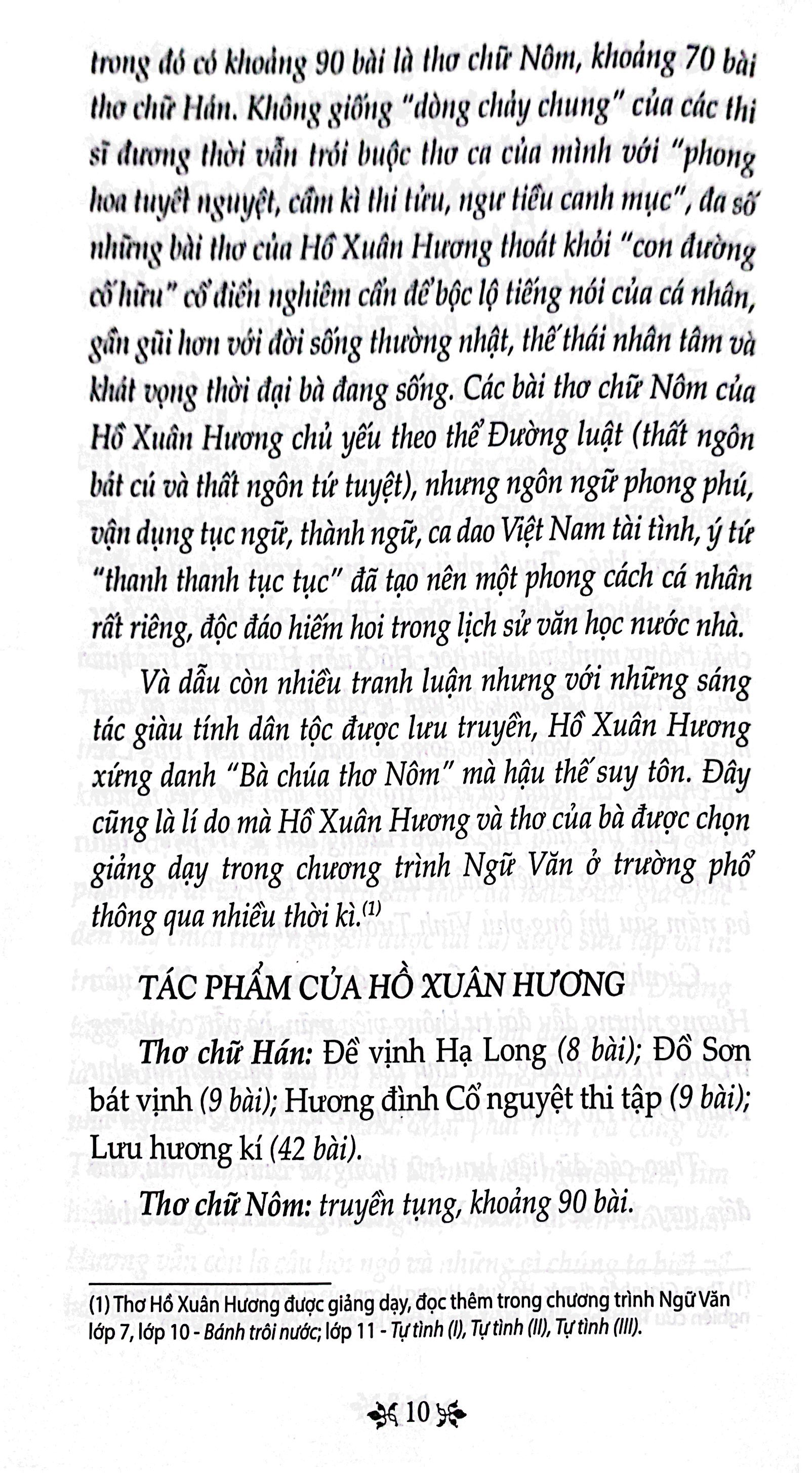 văn học trong nhà trường - thơ hồ xuân hương