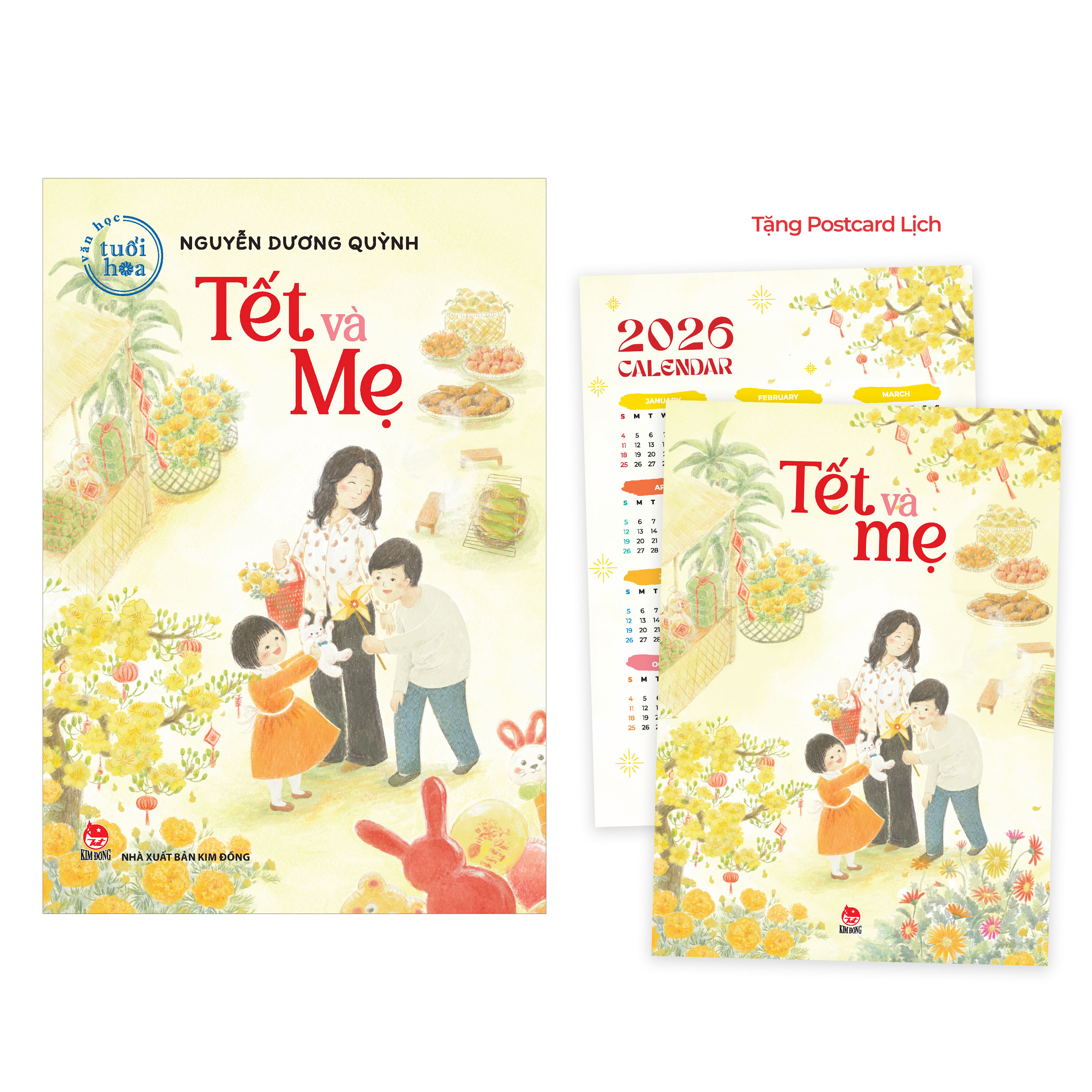 Van Hoc Tuoi Hoa - Tet Va Me - Tang Kem Postcard Lich