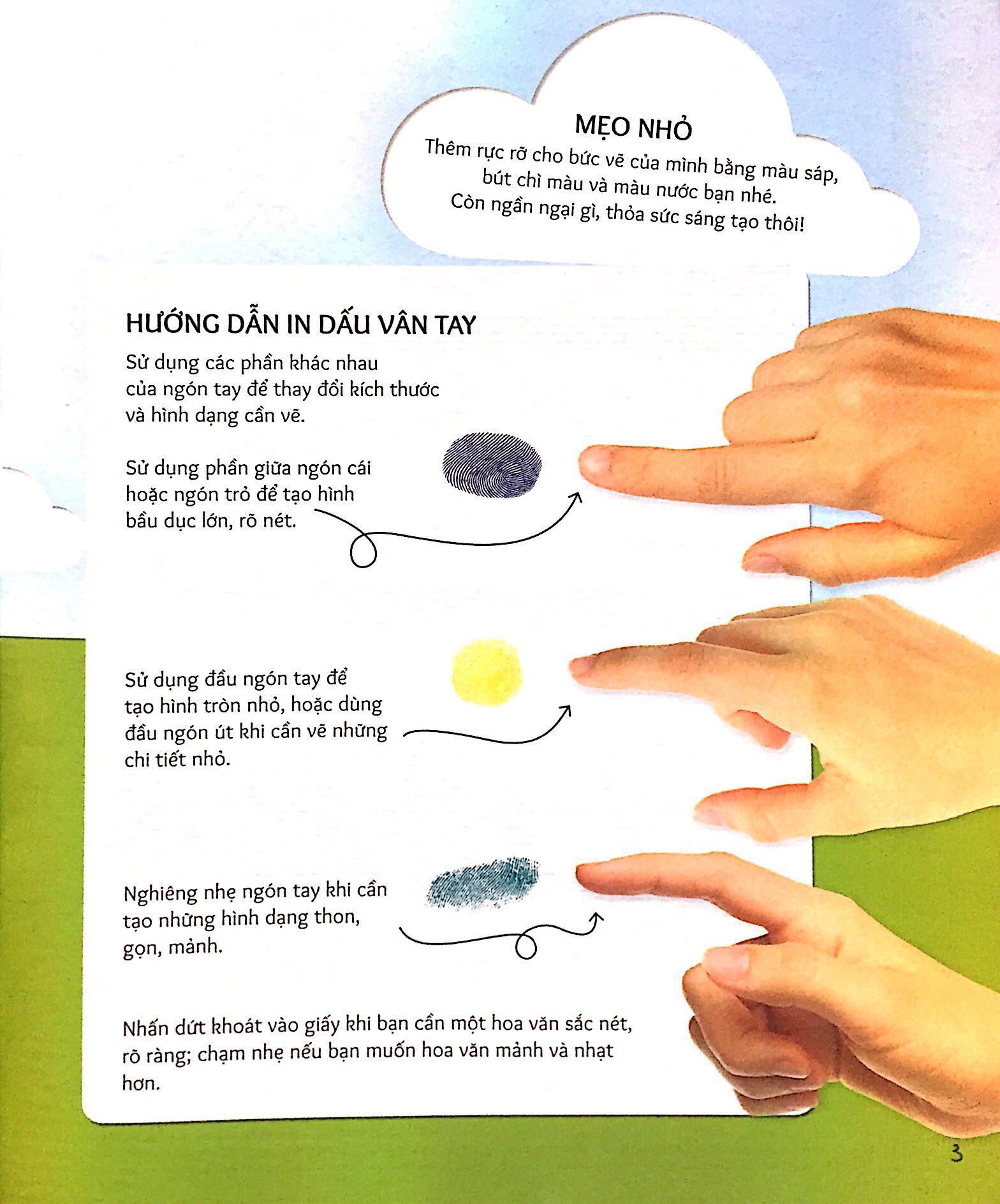 vân tay vui nhộn - tạo hình nhân vật hoạt hình