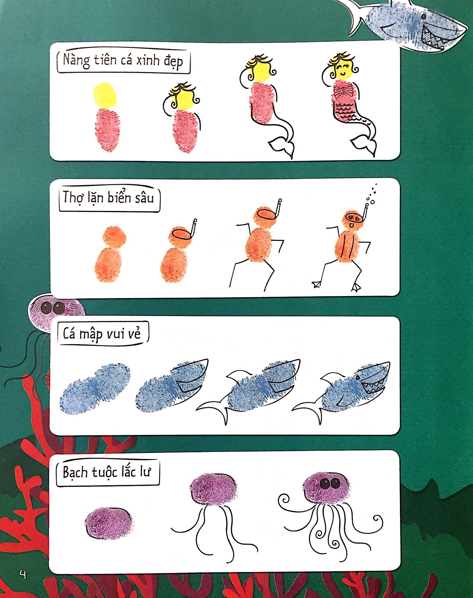 vân tay vui nhộn - tạo hình nhân vật hoạt hình