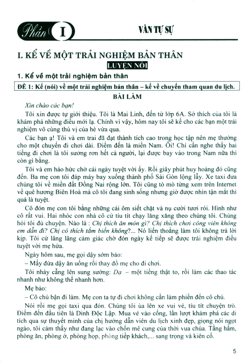 văn tự sự - miêu tả lớp 6 (theo chương trình giáo dục phổ thông mới)