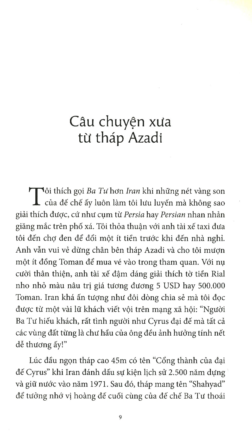 vàng son một thuở ba tư (tập du ký)