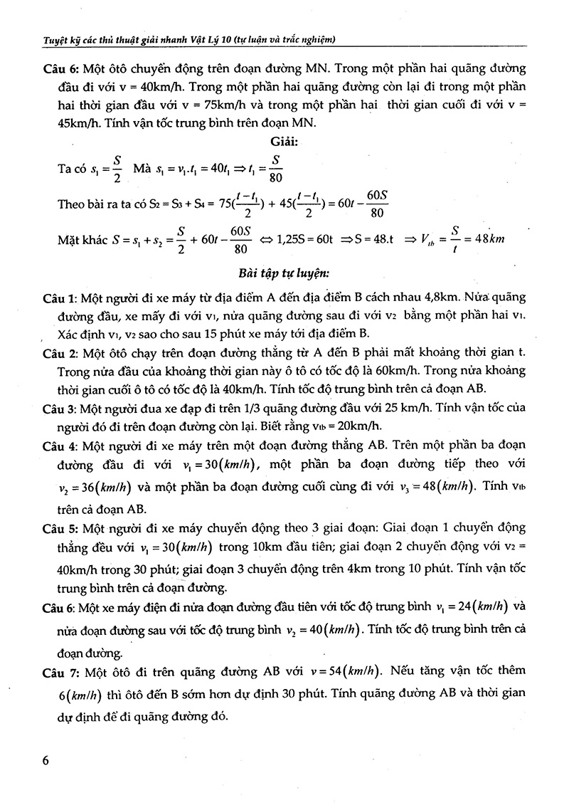 vật lý 10 - tuyệt kỹ các thủ thuật giải nhanh tự luận - trắc nghiệm