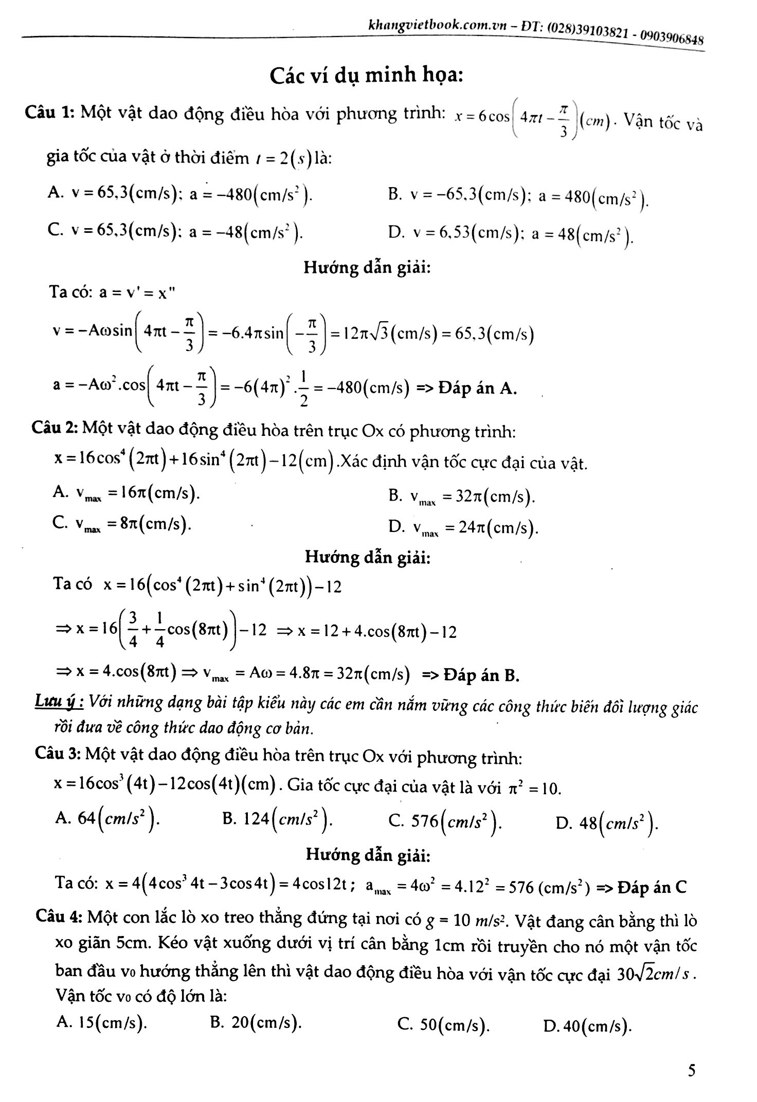 vật lý 12/1 - tuyệt kỹ các thủ thuật giải nhanh