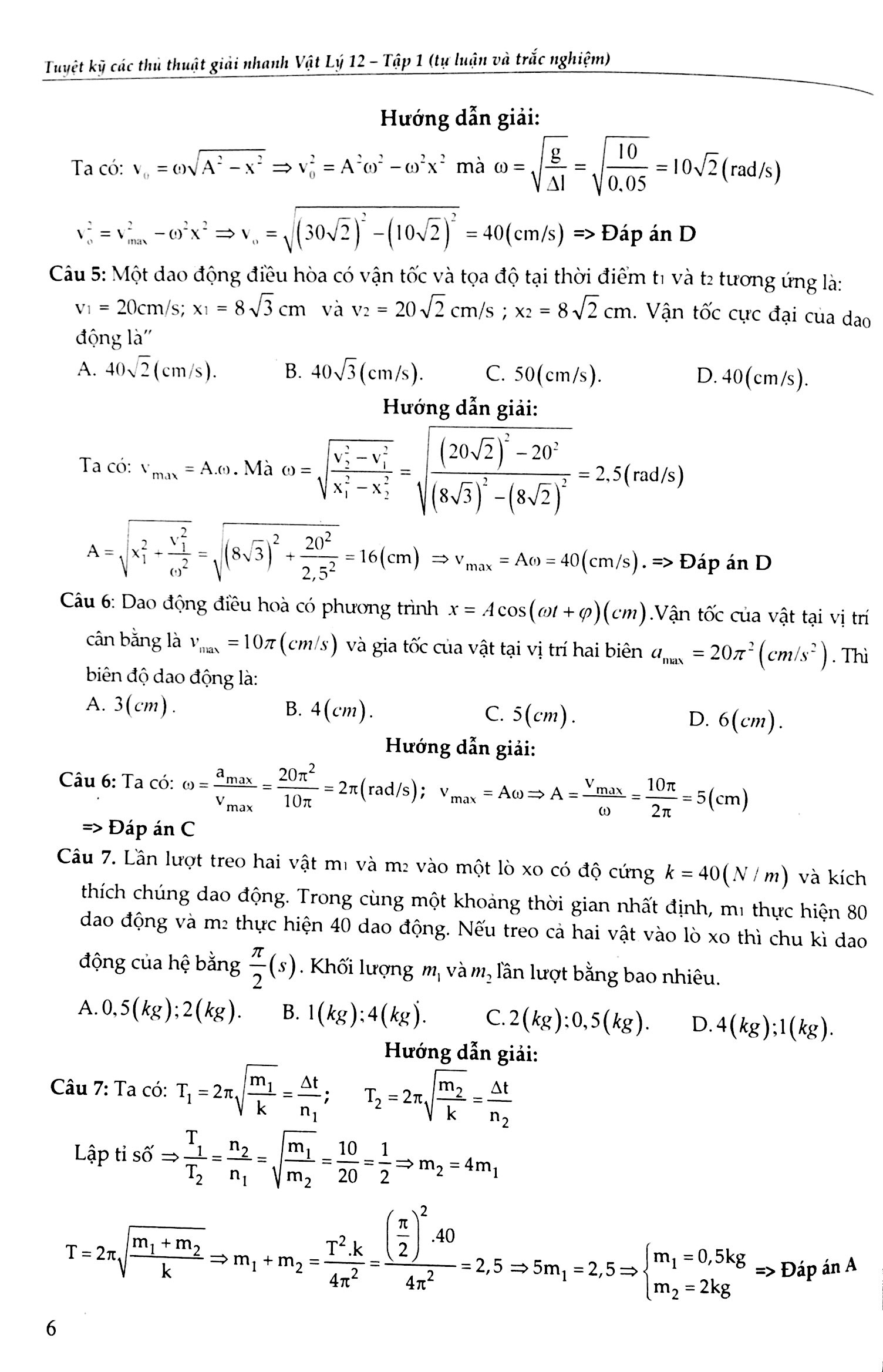 vật lý 12/1 - tuyệt kỹ các thủ thuật giải nhanh