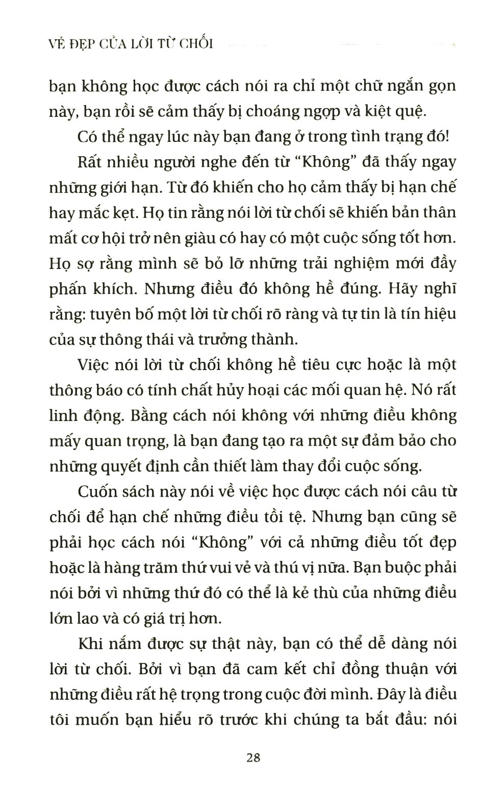 vẻ đẹp của lời từ chối