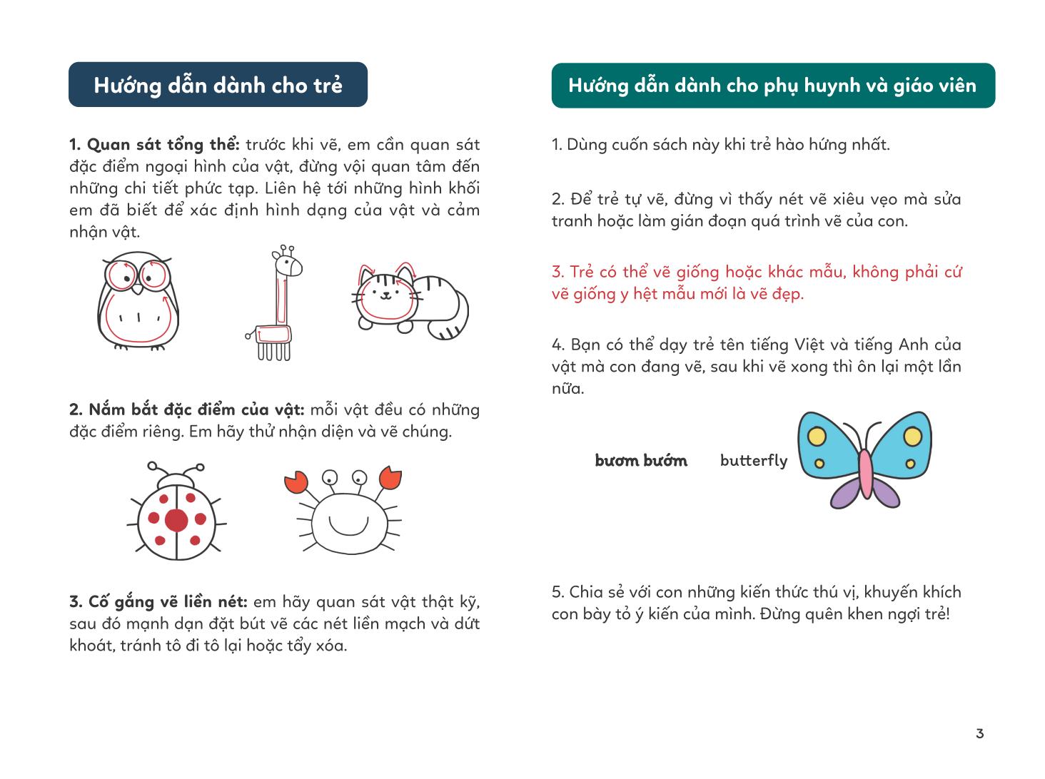 vẽ vạn vật từ những nét đơn giản - vẽ thú vật chim muông