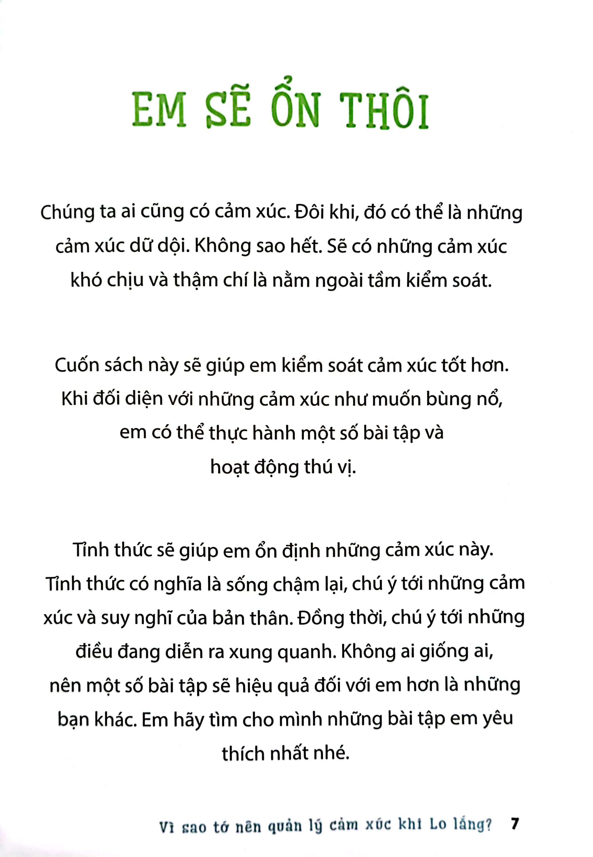 vì sao tớ nên quản lý cảm xúc khi lo lắng