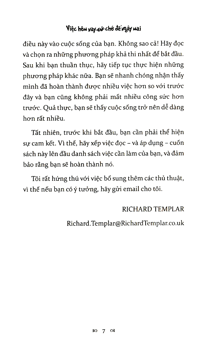 việc hôm nay chớ để ngày mai (tái bản)