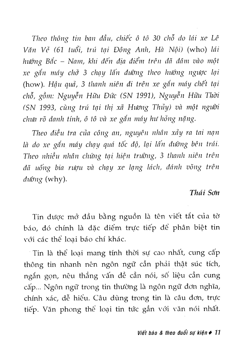 viết báo và theo đuổi sự kiện (tái bản)