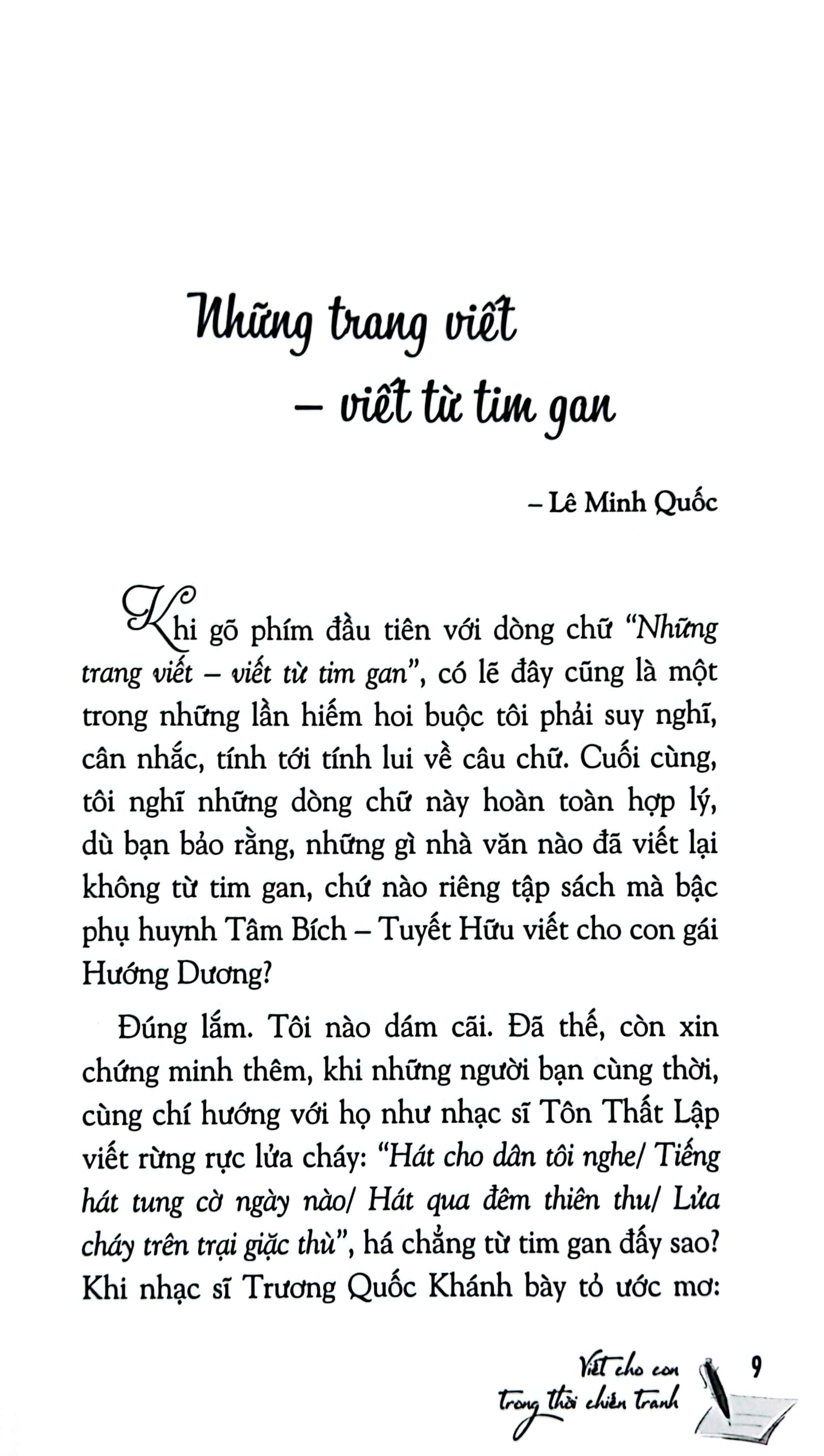 viết cho con trong thời chiến tranh