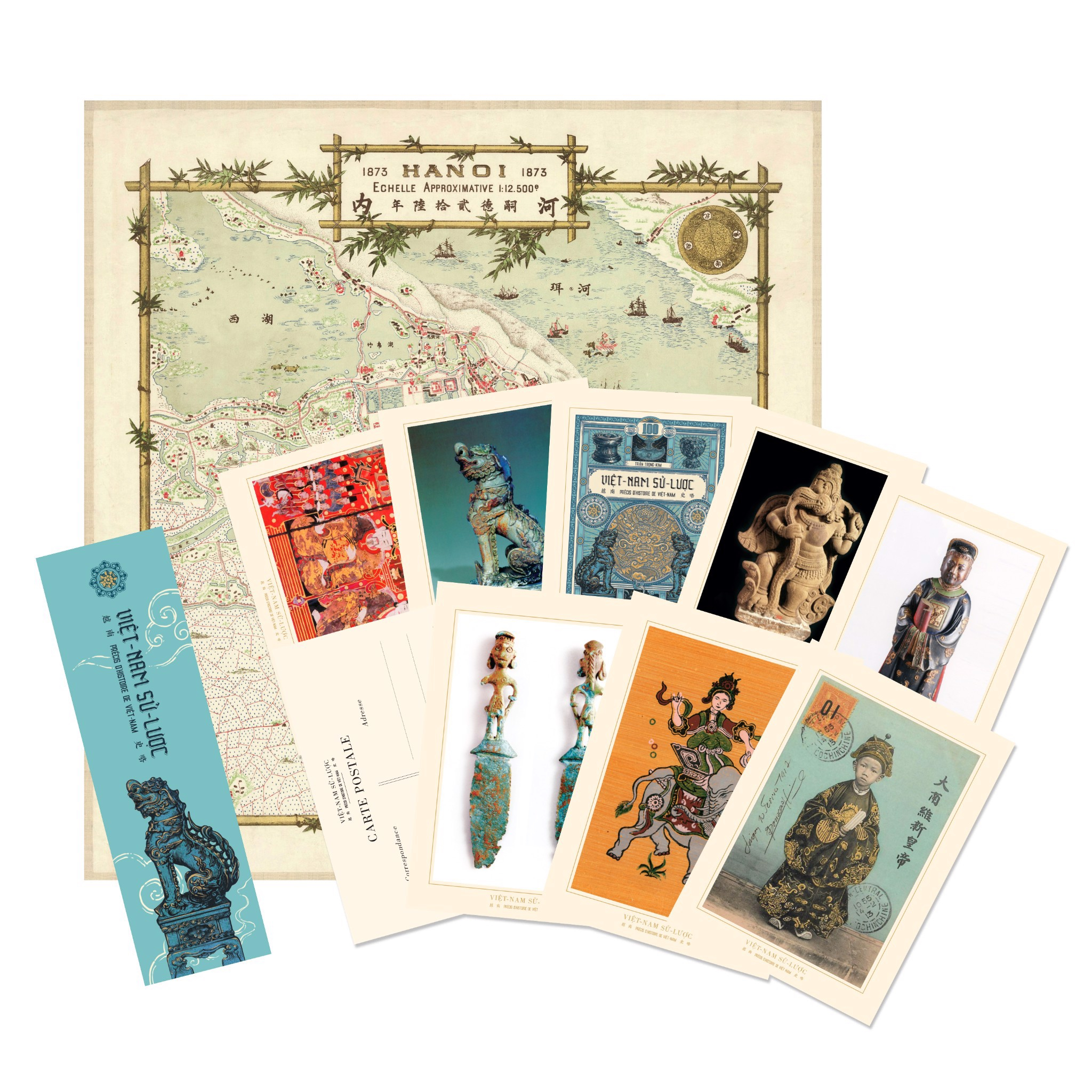 việt nam sử lược (ấn bản kỉ niệm 100 năm) - tặng kèm bản đồ + bookmark + bộ postcard 8 tấm