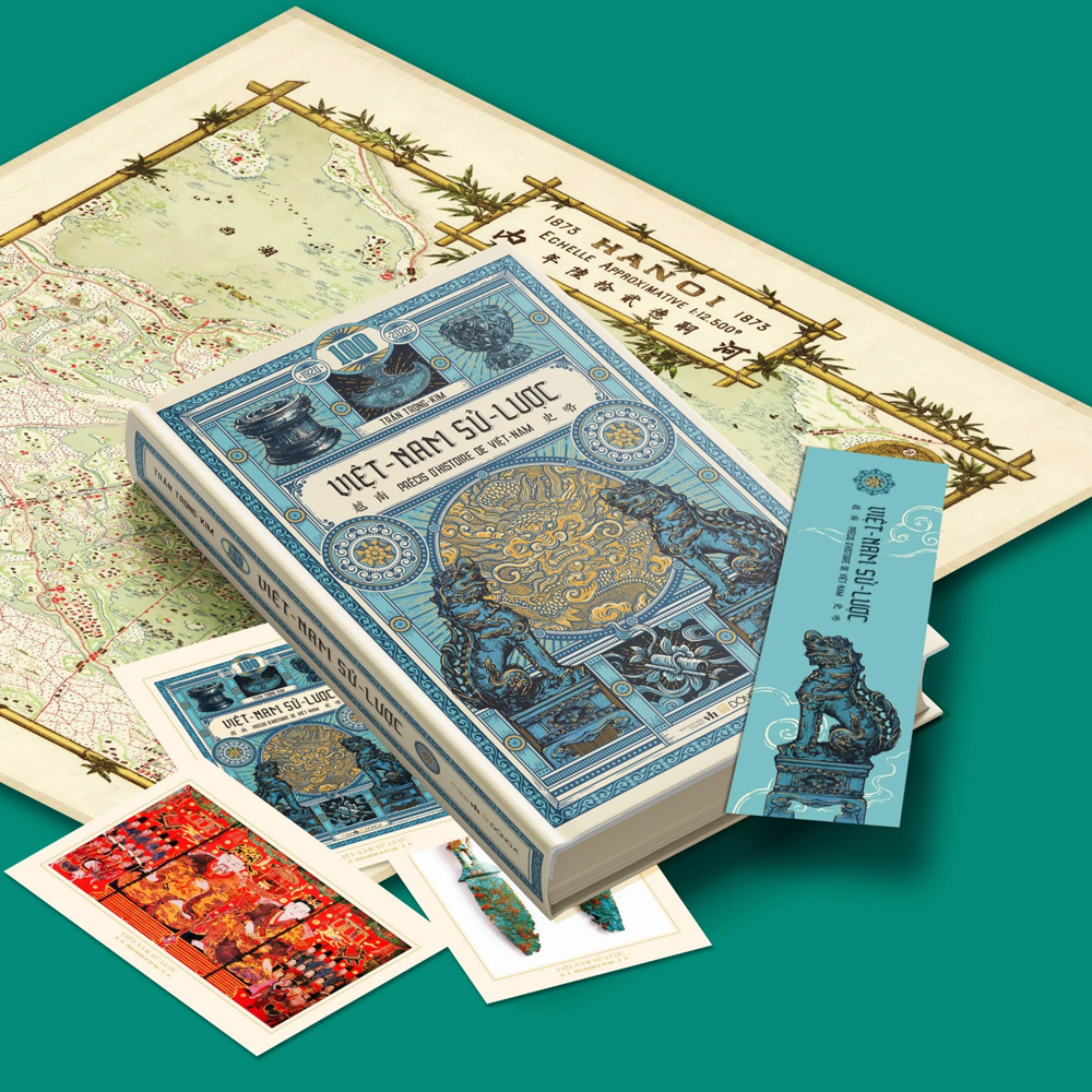việt nam sử lược (ấn bản kỉ niệm 100 năm) - tặng kèm bản đồ + bookmark + bộ postcard 8 tấm