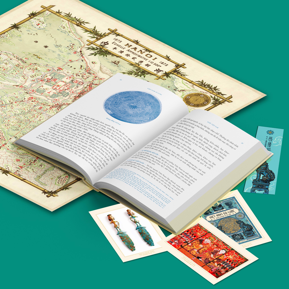 việt nam sử lược (ấn bản kỉ niệm 100 năm) - tặng kèm bản đồ + bookmark + bộ postcard 8 tấm
