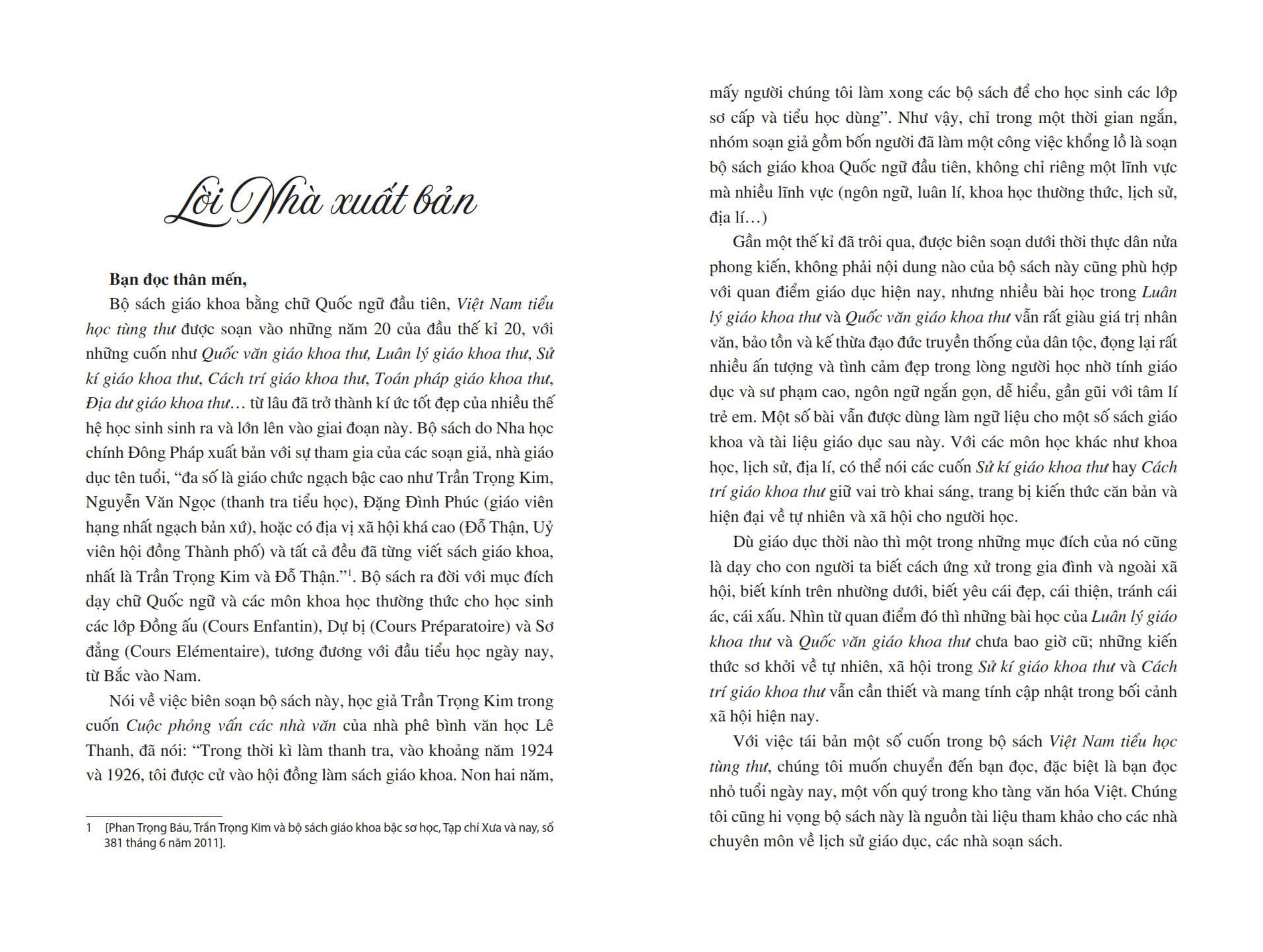 Việt Nam Tiểu Học Tùng Thư - Quốc Văn Giáo Khoa Thư (Tái Bản 2025)