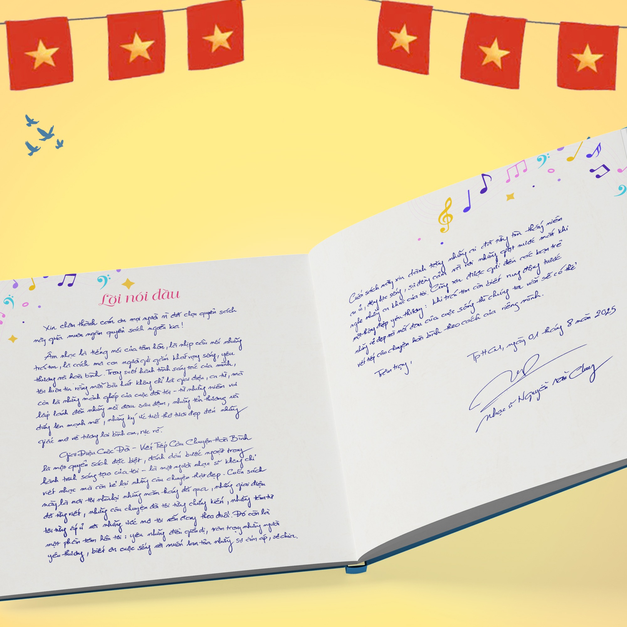 Viet Tiep Cau Chuyen Hoa Binh - Bia Cung - Tang Kem Postcard Kem Chu Ky Tac Gia