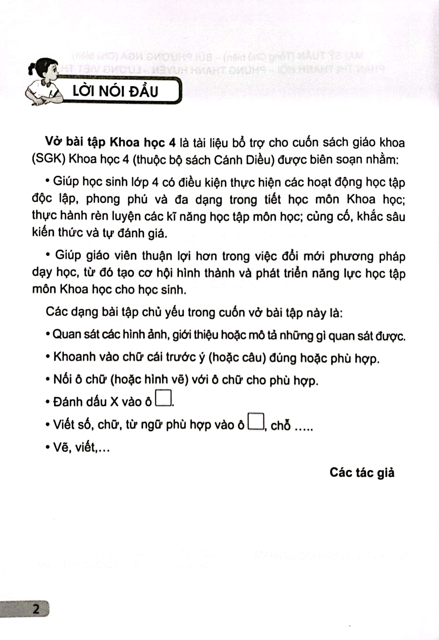 vở bài tập khoa học 4 (cánh diều) (chuẩn)