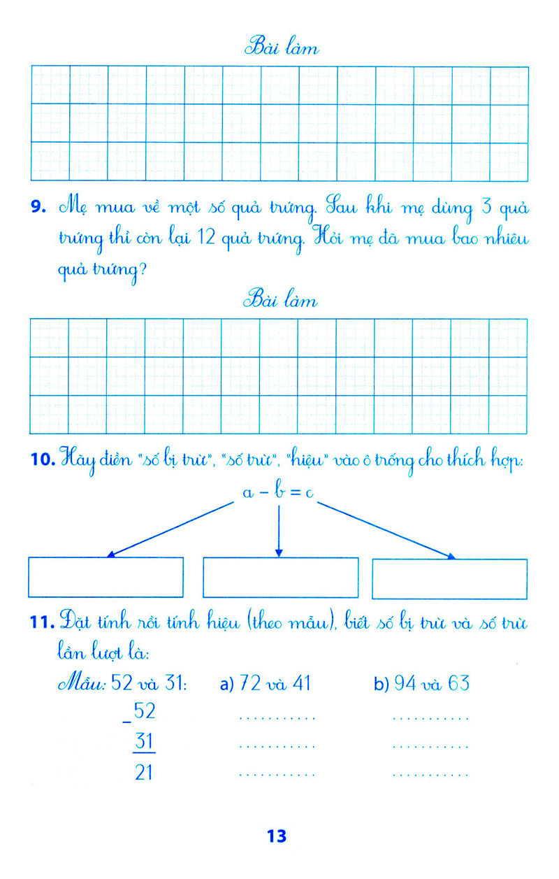 vở bài tập môn toán học kì 1 (lớp 2)