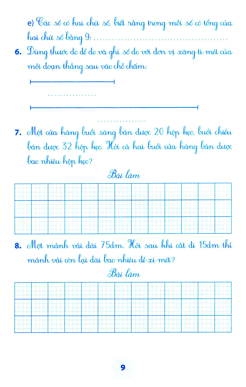 vở bài tập môn toán học kì 1 (lớp 2)