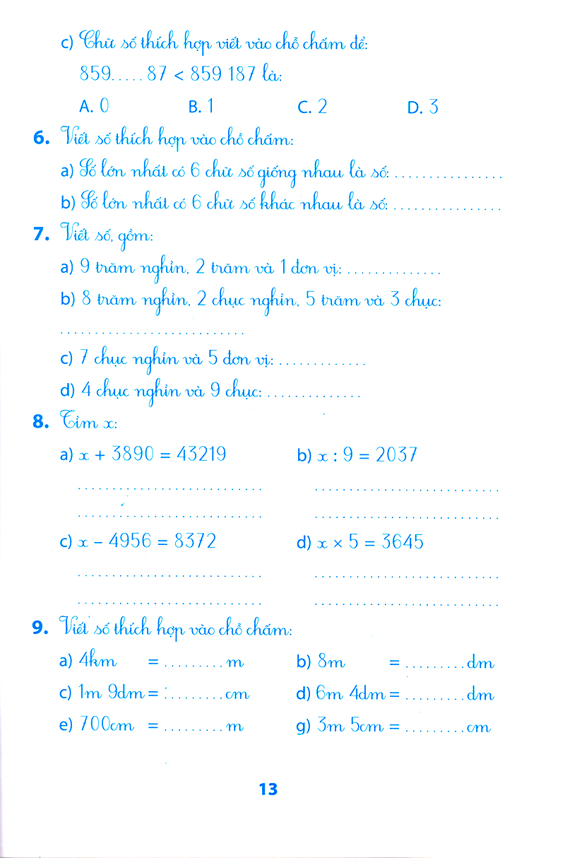vở bài tập môn toán học kì 1 (lớp 4)