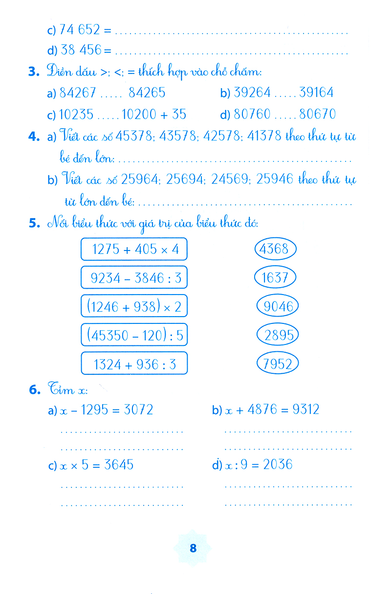 vở bài tập môn toán học kì 1 (lớp 4)