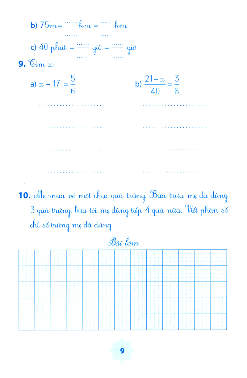 vở bài tập môn toán học kì 1 (lớp 5)