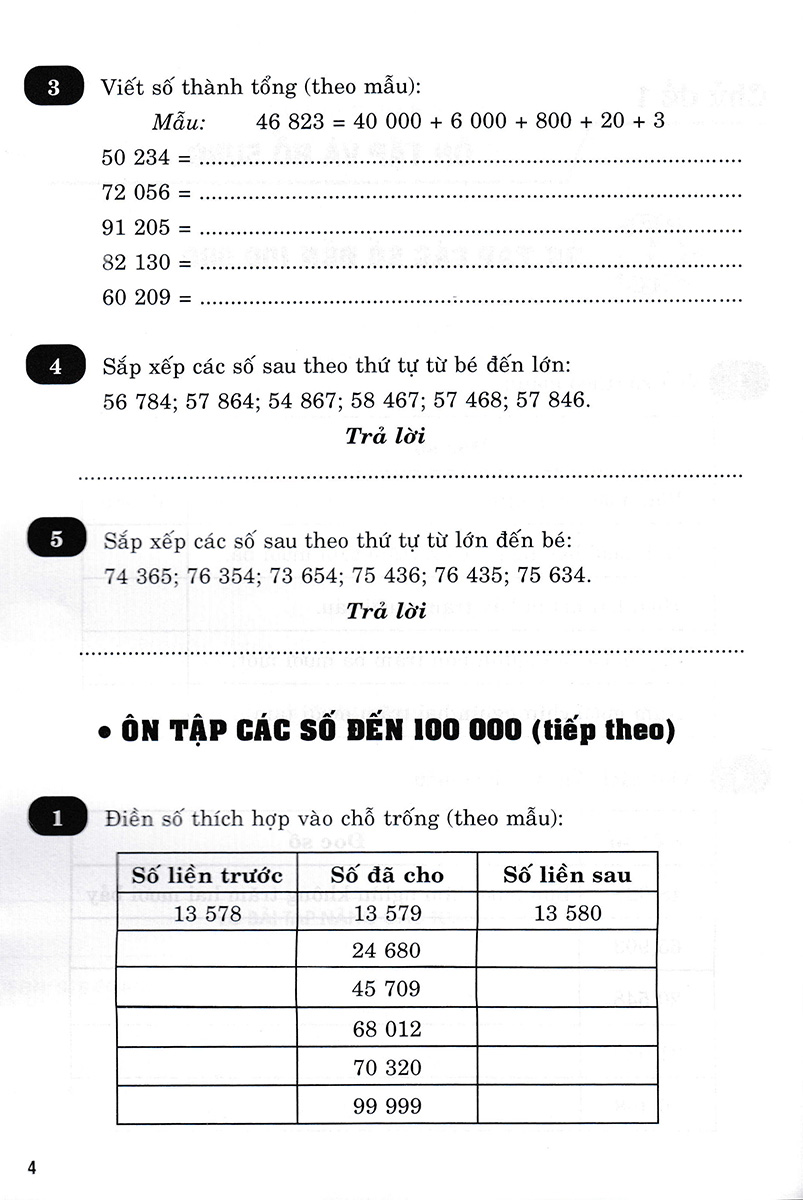 vở bài tập nâng cao toán 4 - tập 1 (bám sát sgk chân trời sáng tạo)