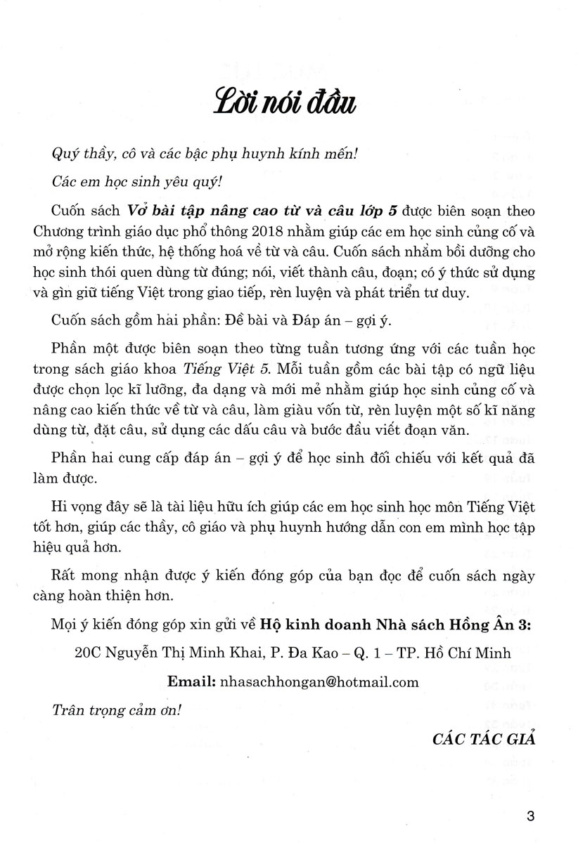 Vở Bài Tập Nâng Cao Từ Và Câu Lớp 5