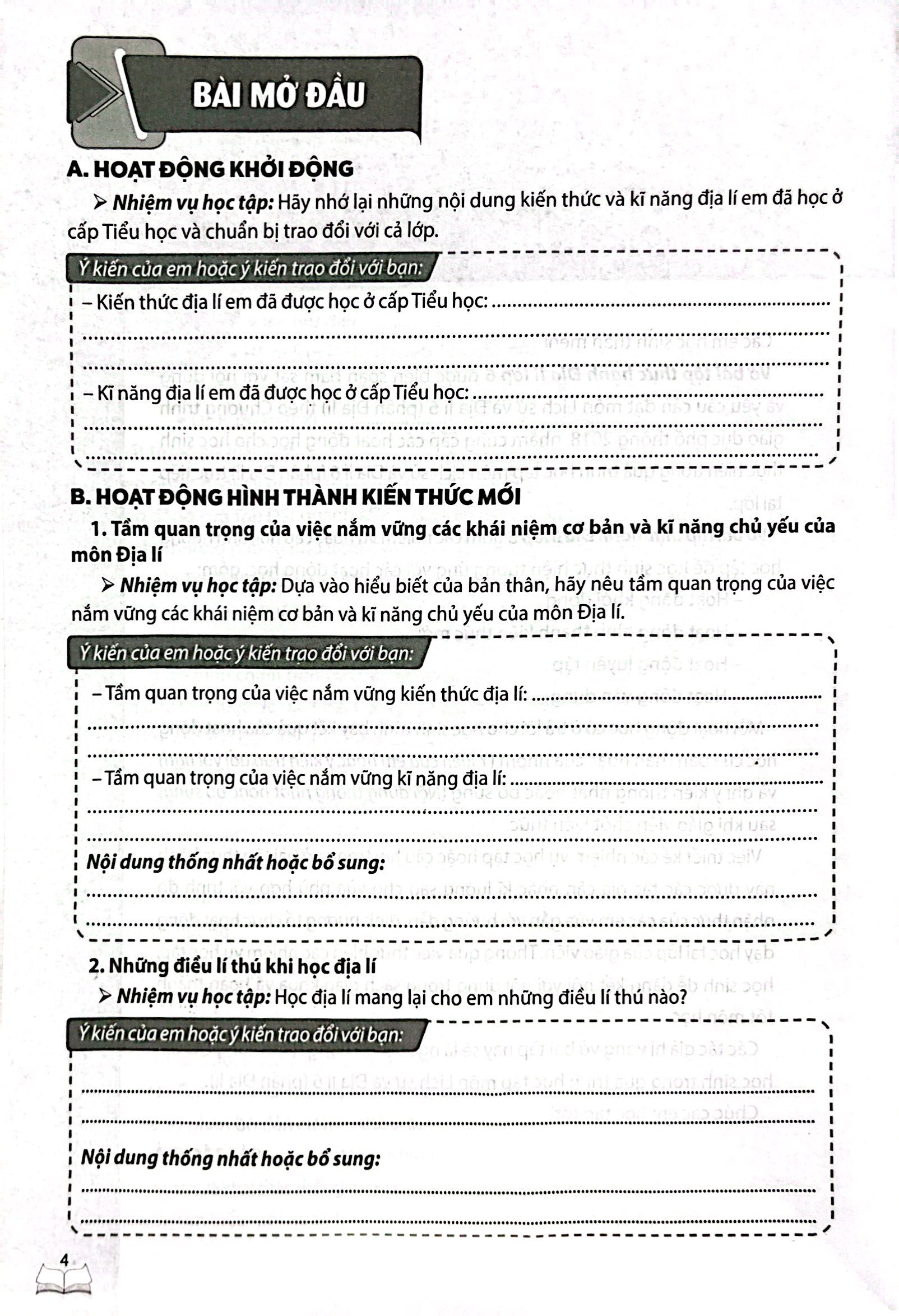 vở bài tập thực hành địa lí lớp 6 (theo chương trình giáo dục phổ thông 2018)