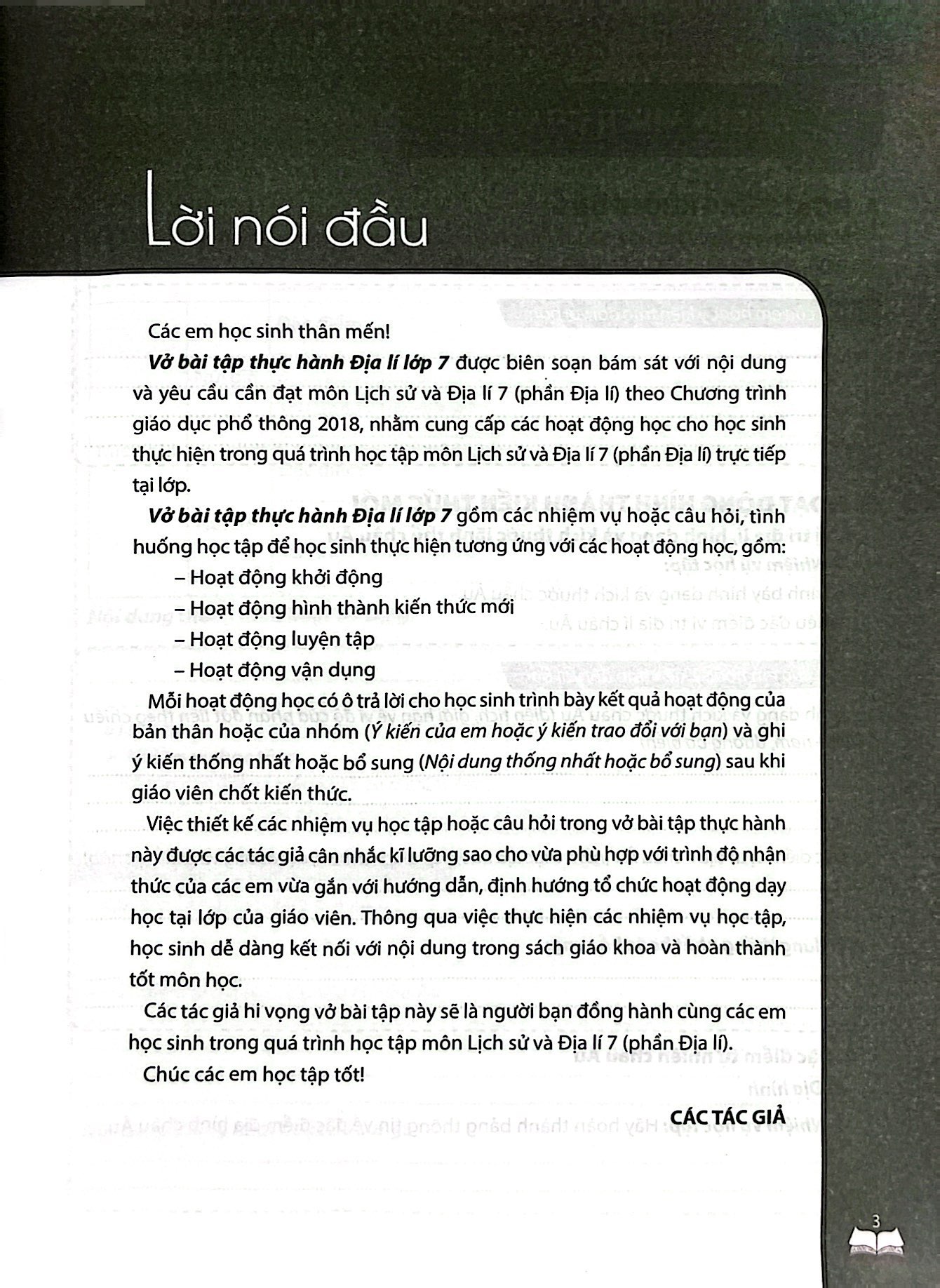 vở bài tập thực hành địa lí lớp 7 (theo chương trình giáo dục phổ thông 2018)