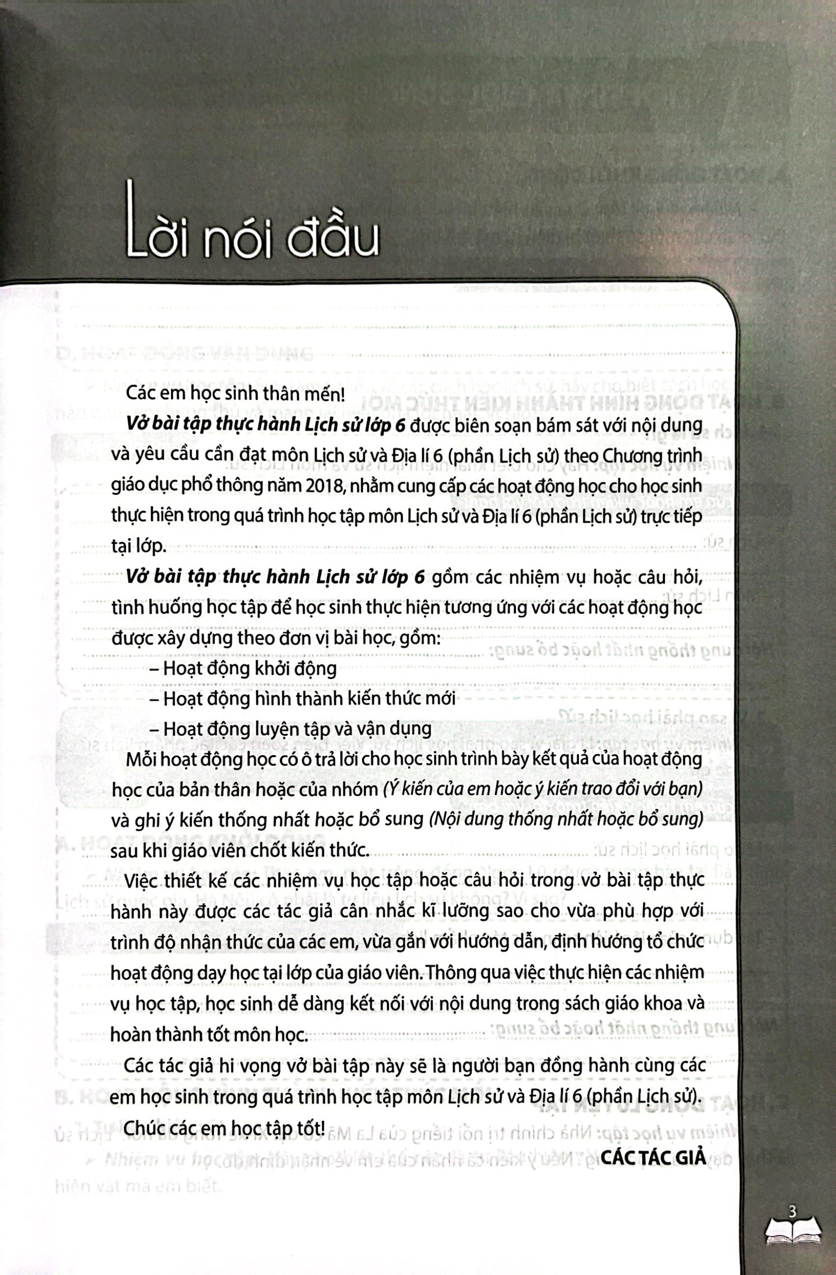 vở bài tập thực hành lịch sử lớp 6 (theo chương trình giáo dục phổ thông 2018)