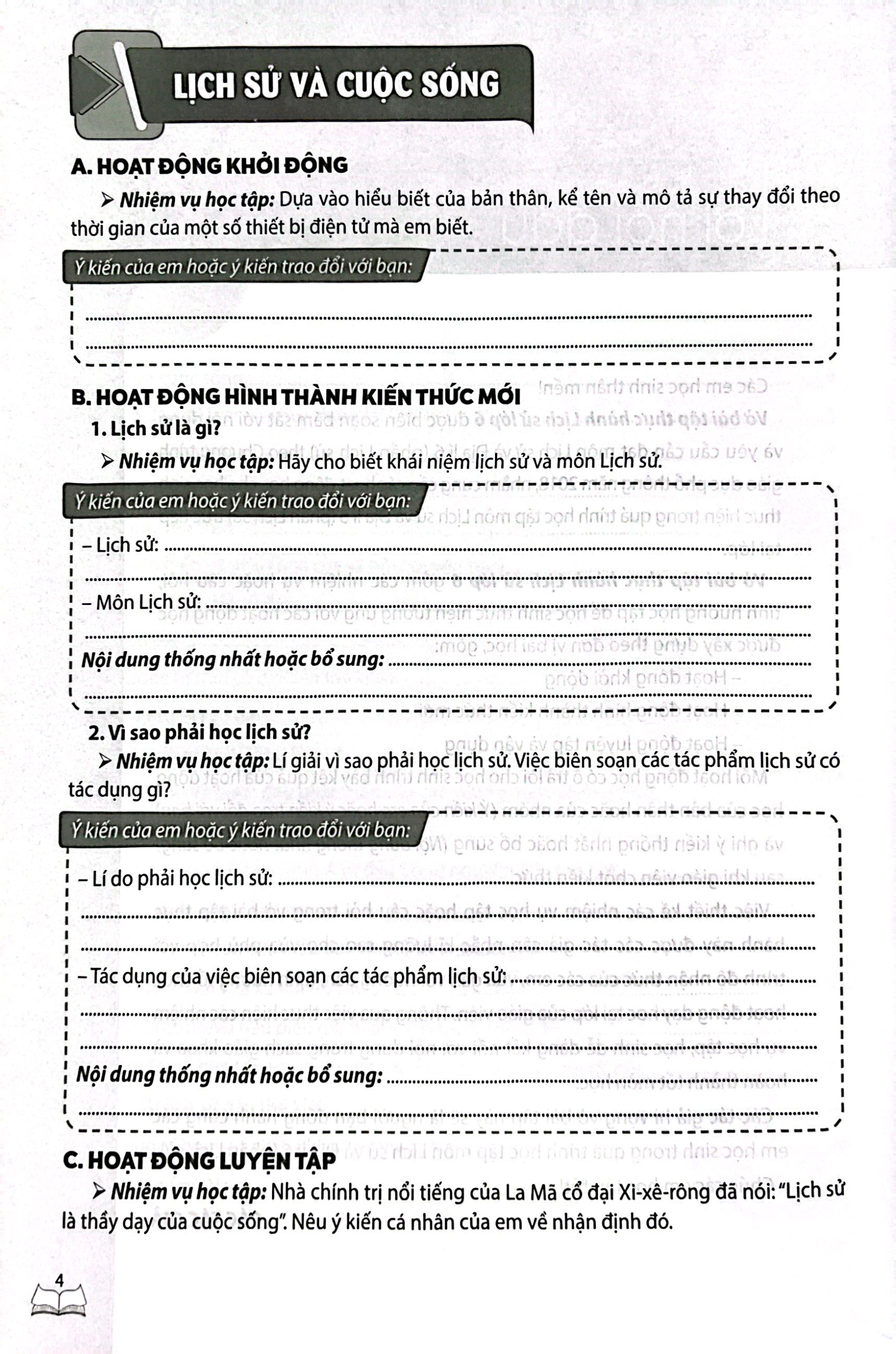 vở bài tập thực hành lịch sử lớp 6 (theo chương trình giáo dục phổ thông 2018)