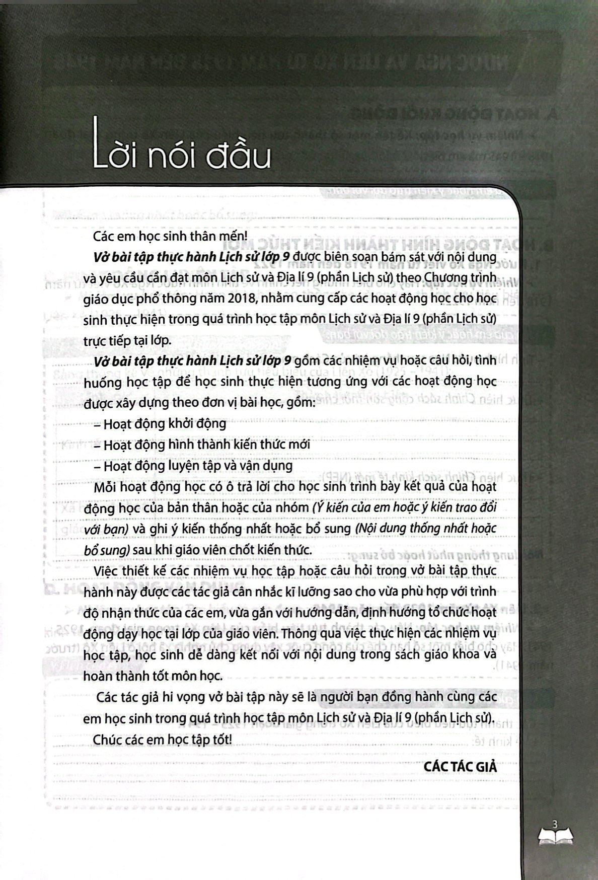 vở bài tập thực hành lịch sử lớp 9 (theo chương trình giáo dục phổ thông 2018)