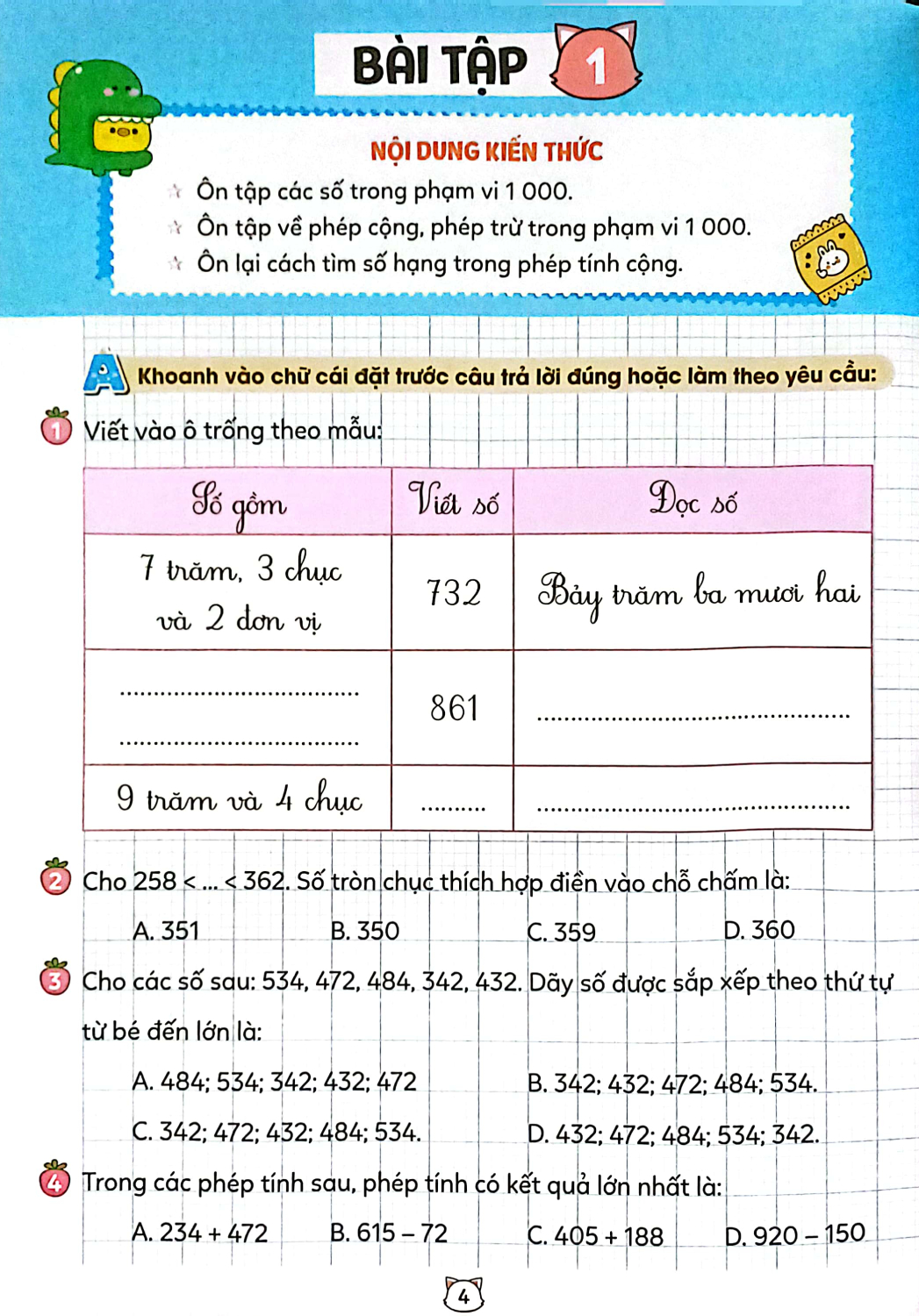 vở bài tập toán tăng cường 3 - tập 1 (theo sách giáo khoa kết nối tri thức với cuộc sống)