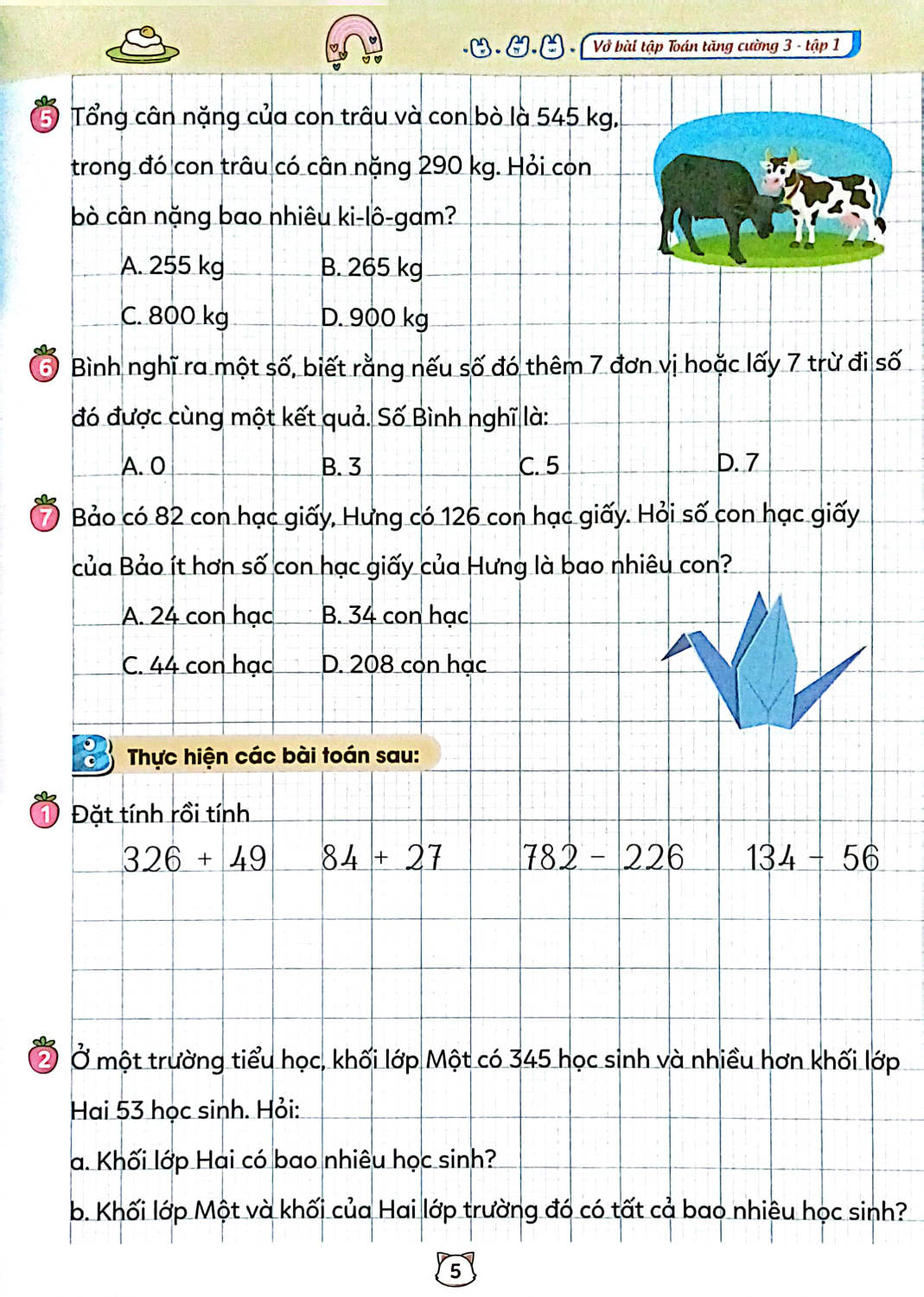 vở bài tập toán tăng cường 3 - tập 1 (theo sách giáo khoa kết nối tri thức với cuộc sống)