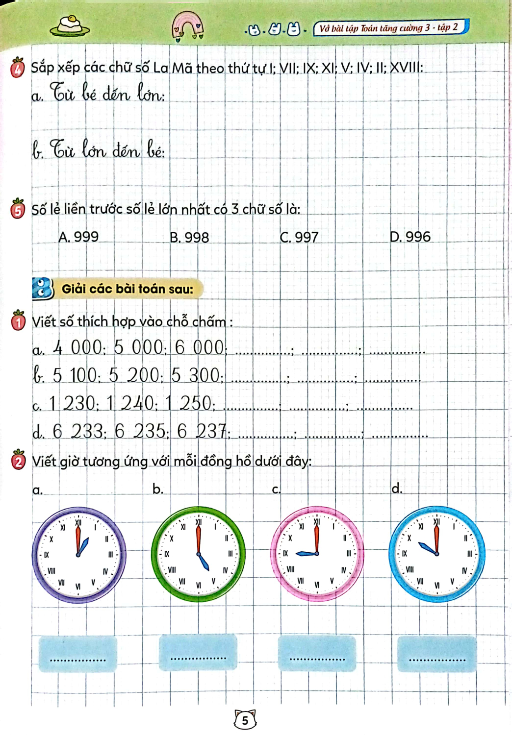 vở bài tập toán tăng cường 3 - tập 2 (theo sách giáo khoa kết nối tri thức với cuộc sống)