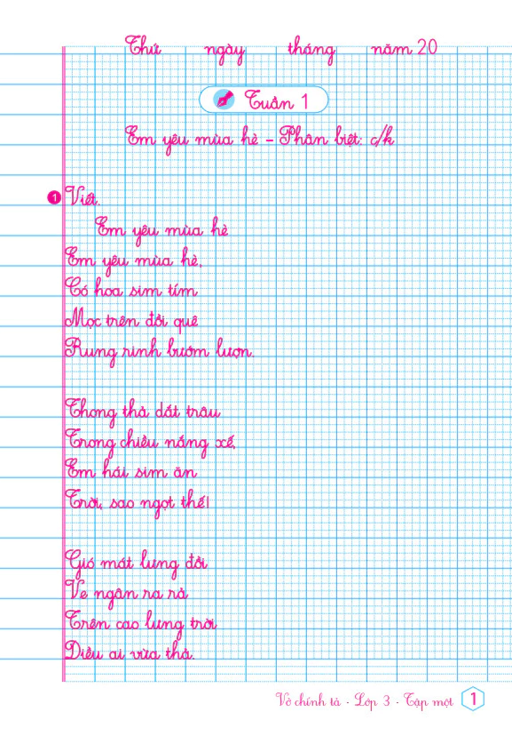 vở chính tả 3 - tập 2