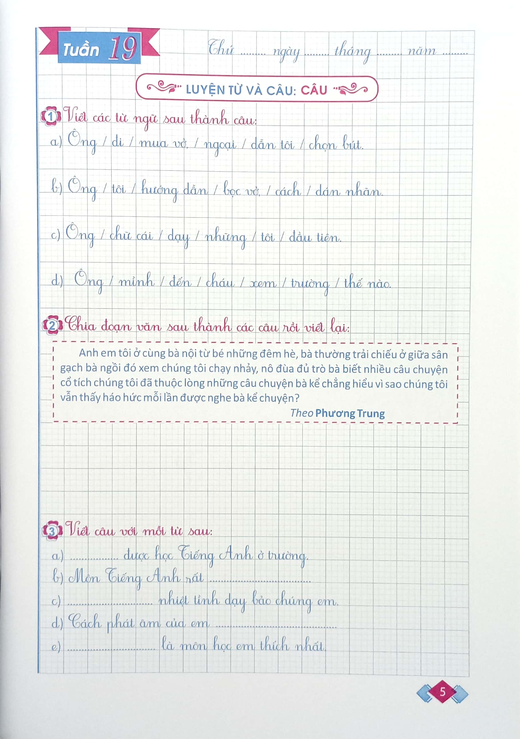 vở ô li bài tập tiếng việt lớp 4 - tập 2