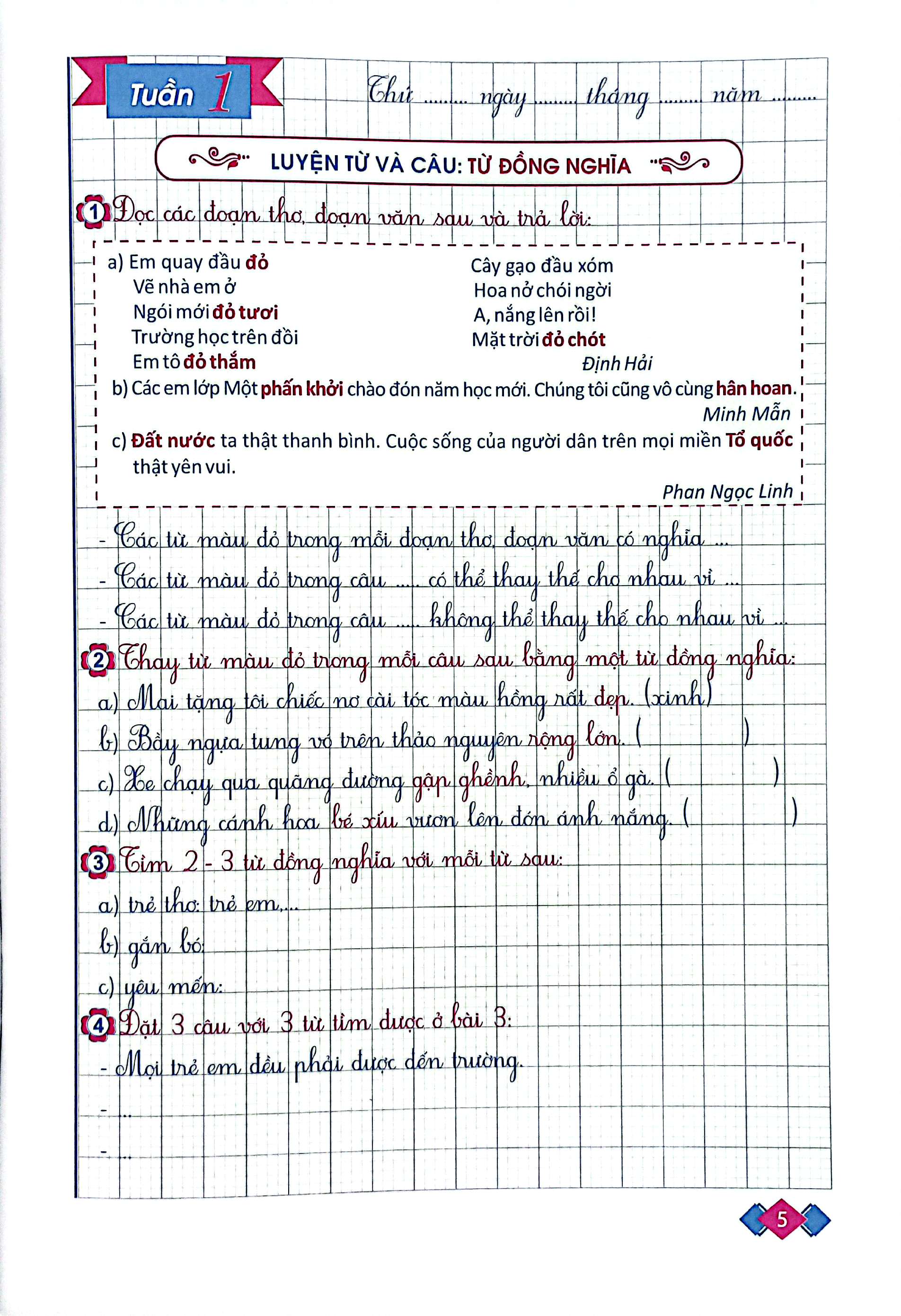 vở ô li bài tập tiếng việt lớp 5 - tập 1 (chân trời)