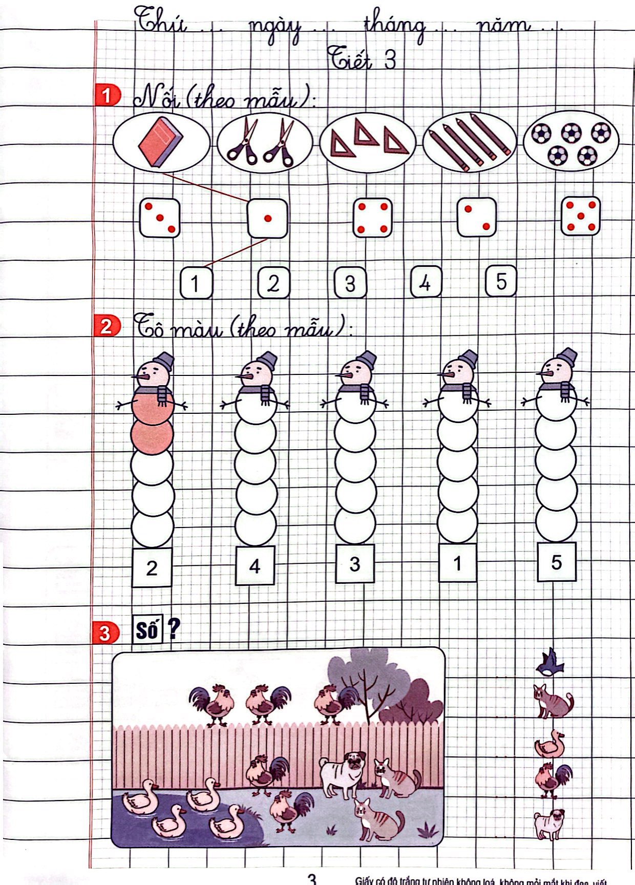 vở ô li bài tập toán 1 - tập 1 (kết nối - 2022)